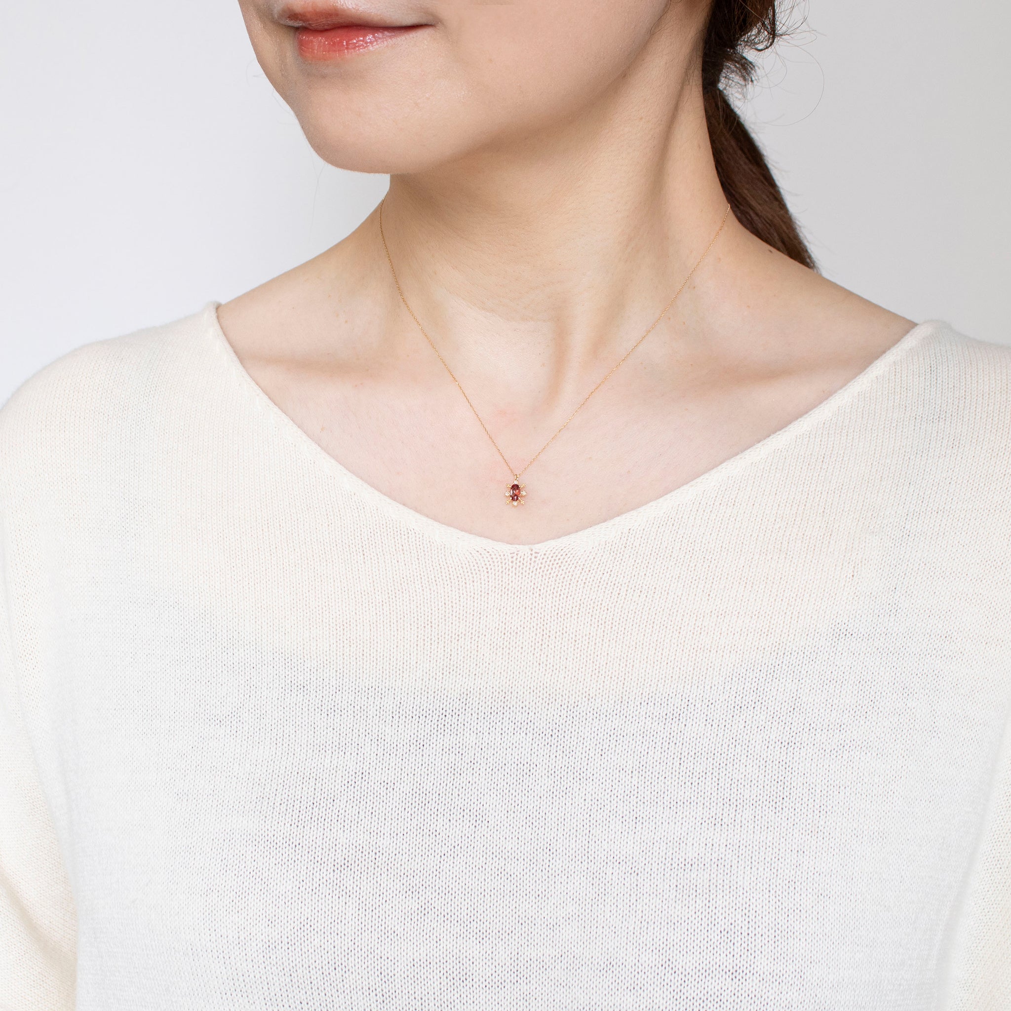 アンデシン/ダイヤモンド K18ネックレス《25N00802》