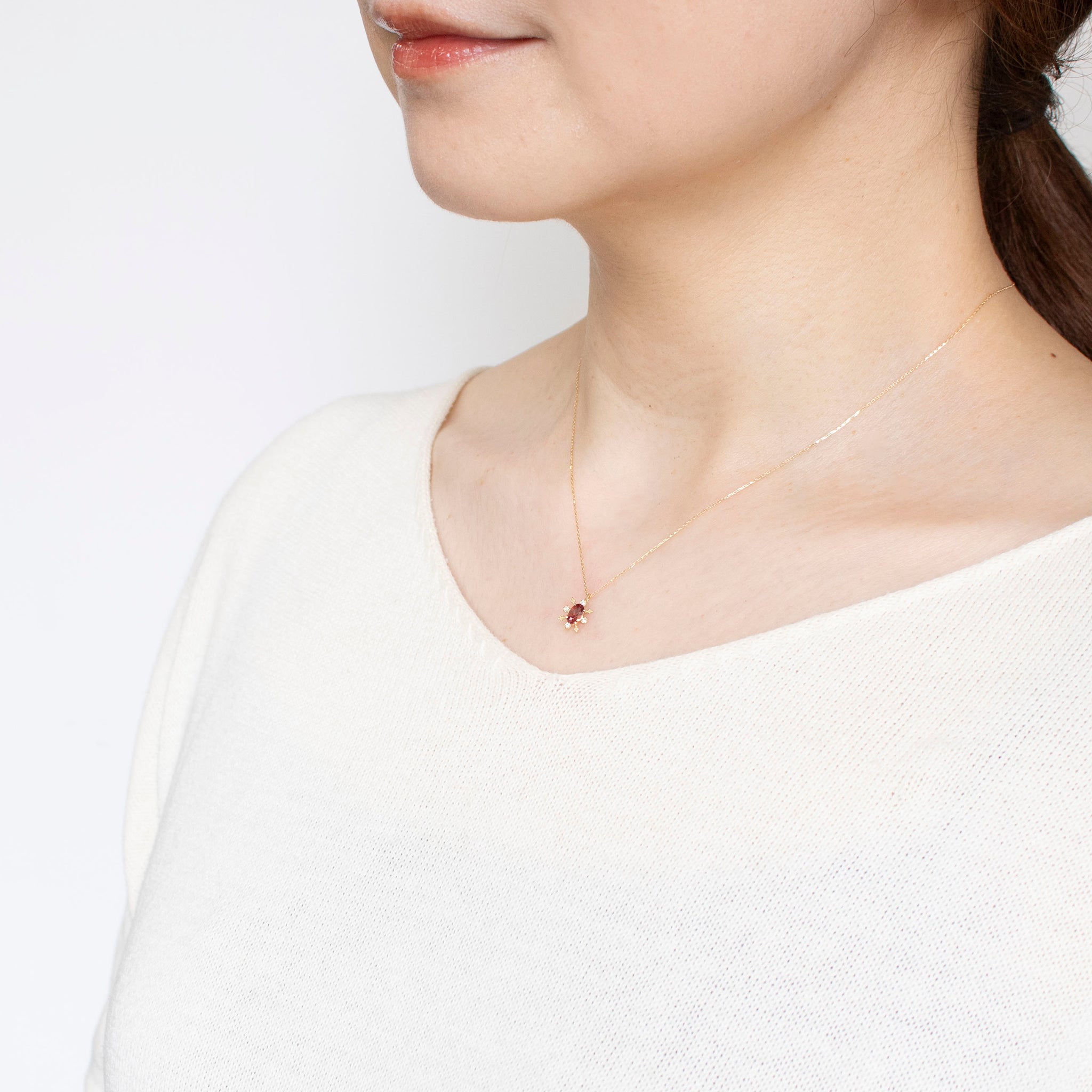 アンデシン/ダイヤモンド K18ネックレス《25N00802》