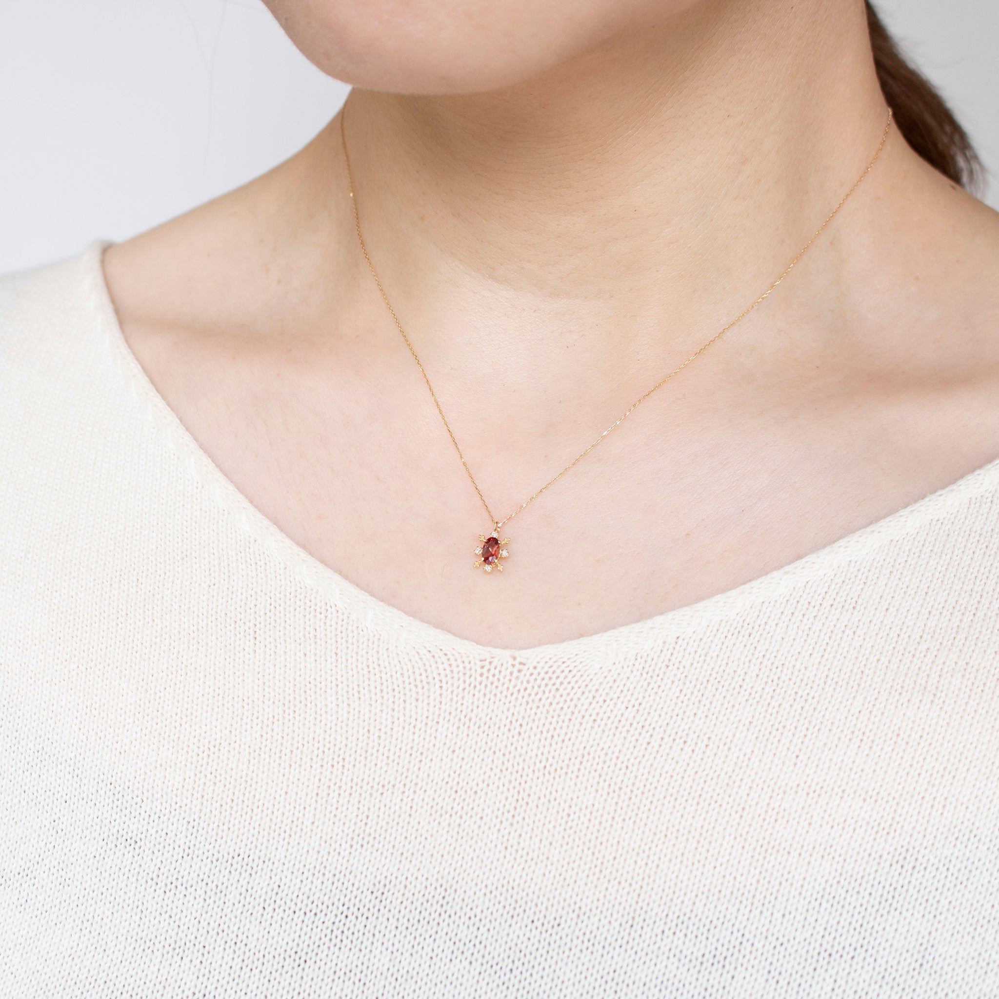 アンデシン/ダイヤモンド K18ネックレス《25N00802》