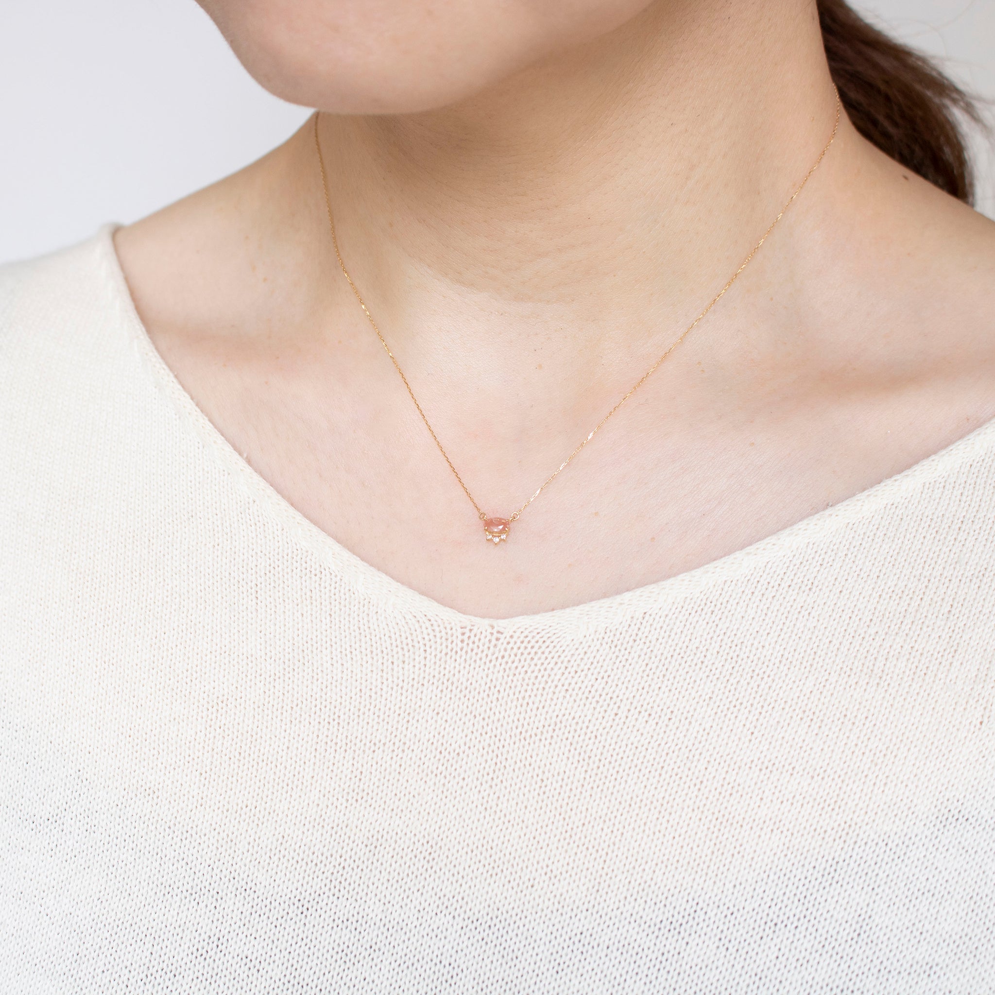 アンデシン/ダイヤモンド K18ネックレス《25N00803》