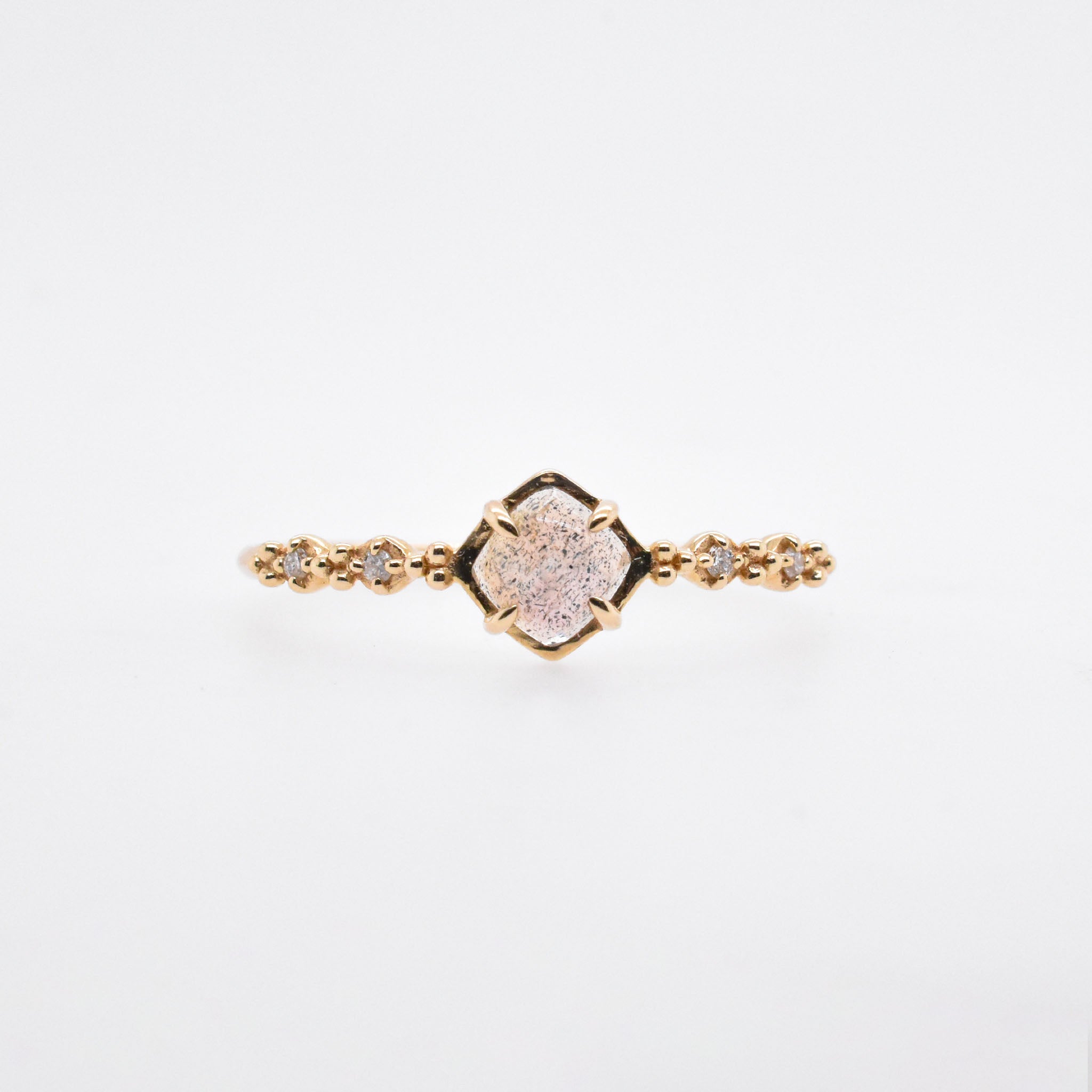 ラブラドライト/ダイヤモンド K18リング《25N00805》