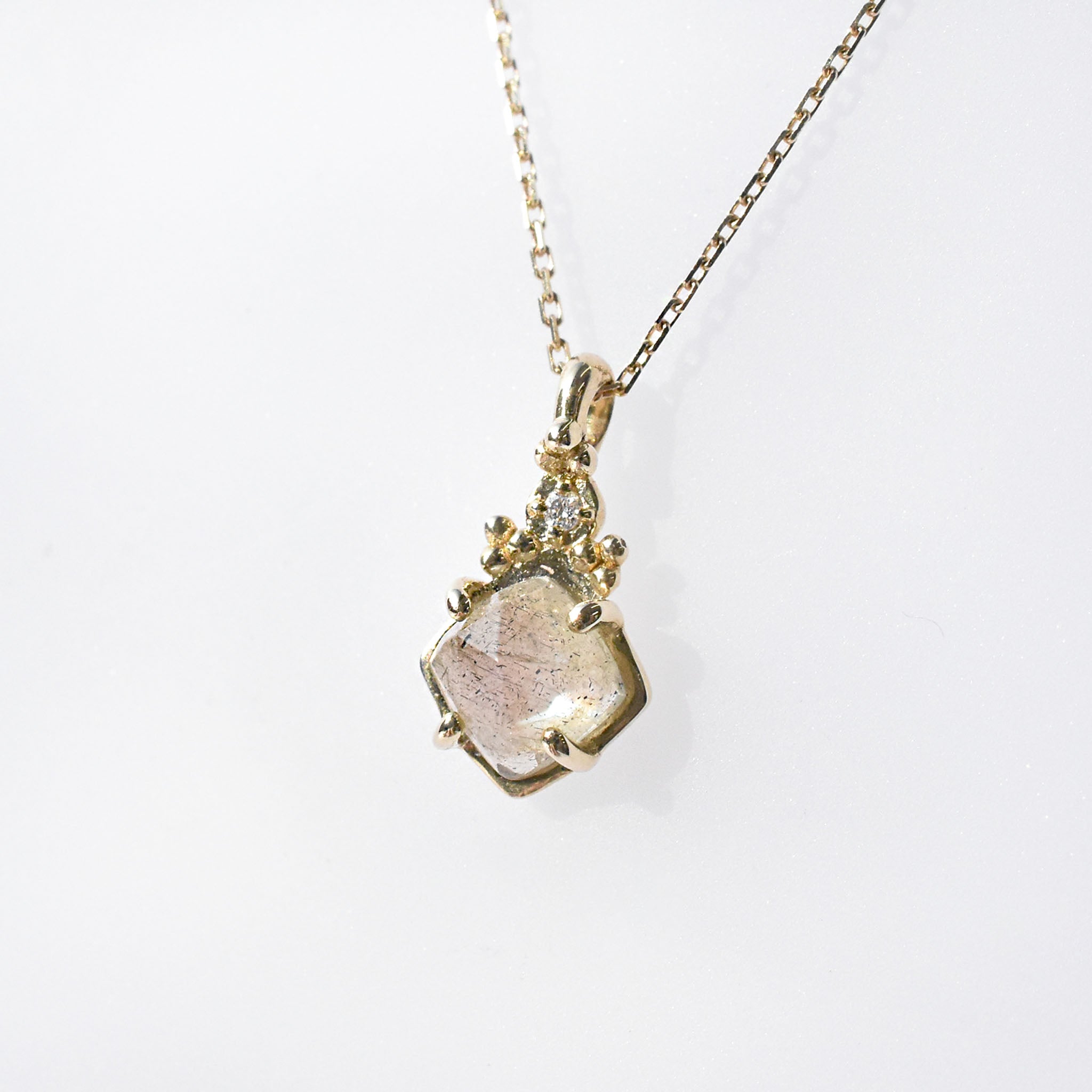 ラブラドライト/ダイヤモンド K18ネックレス《25N00806》