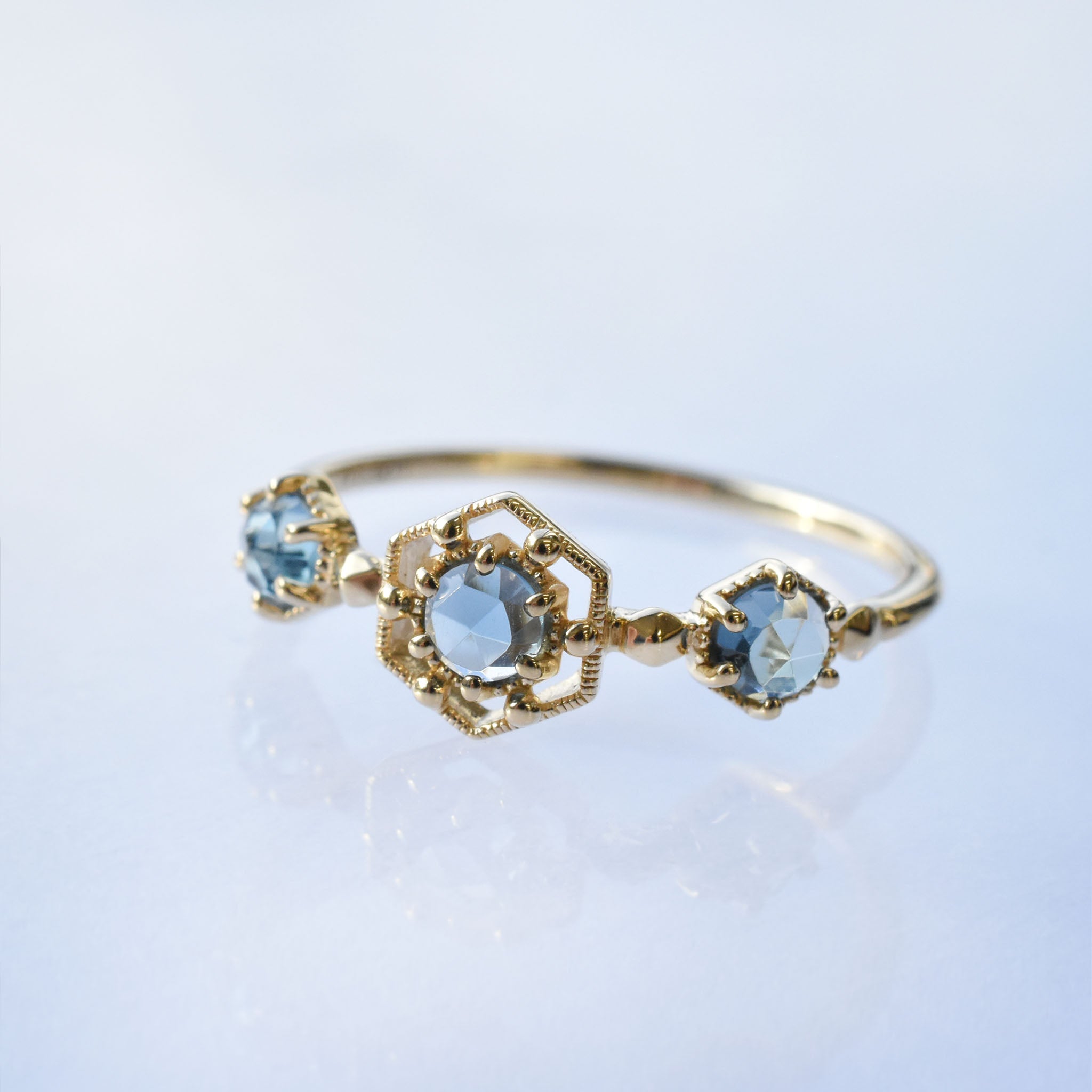 ブルートパーズ K18リング(11月誕生石)《25N00810》