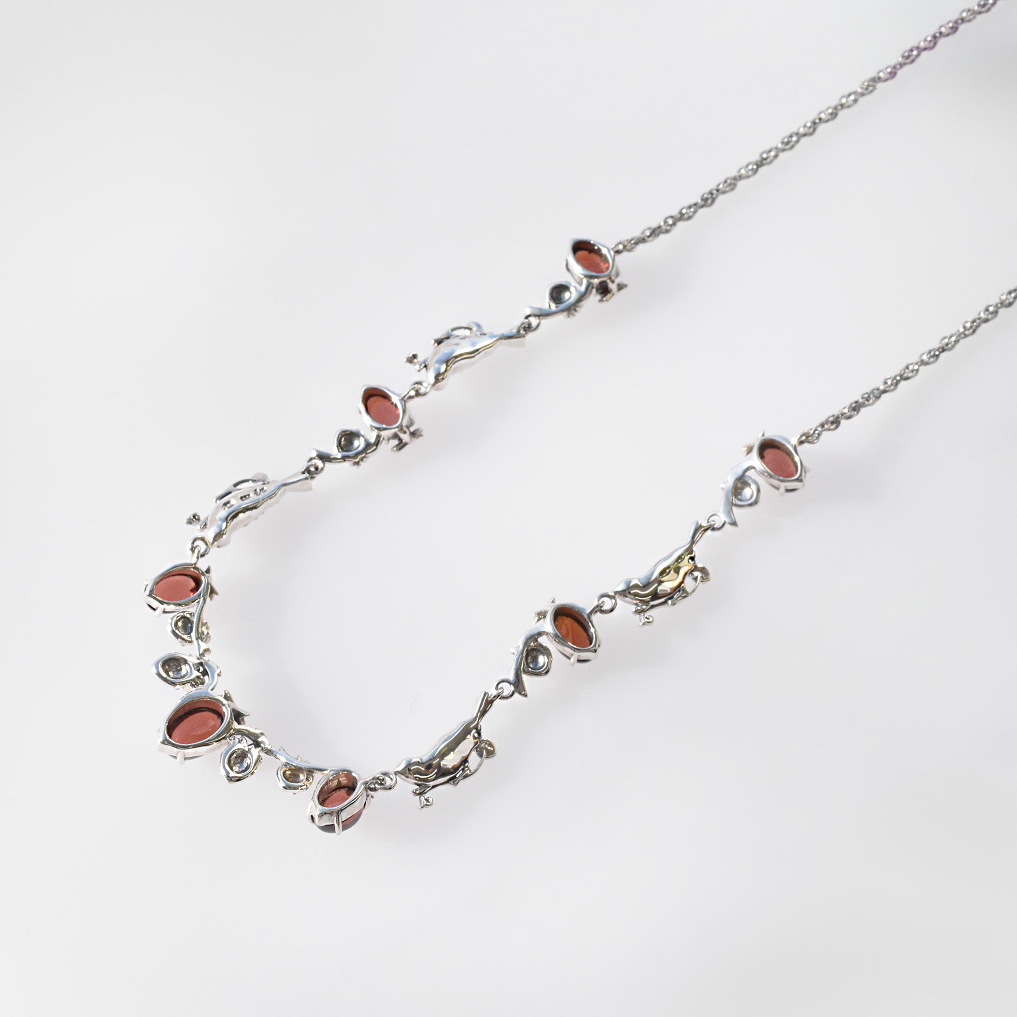 ガーネット シルバーネックレス(いちご泥棒/1月誕生石)《25N00903》