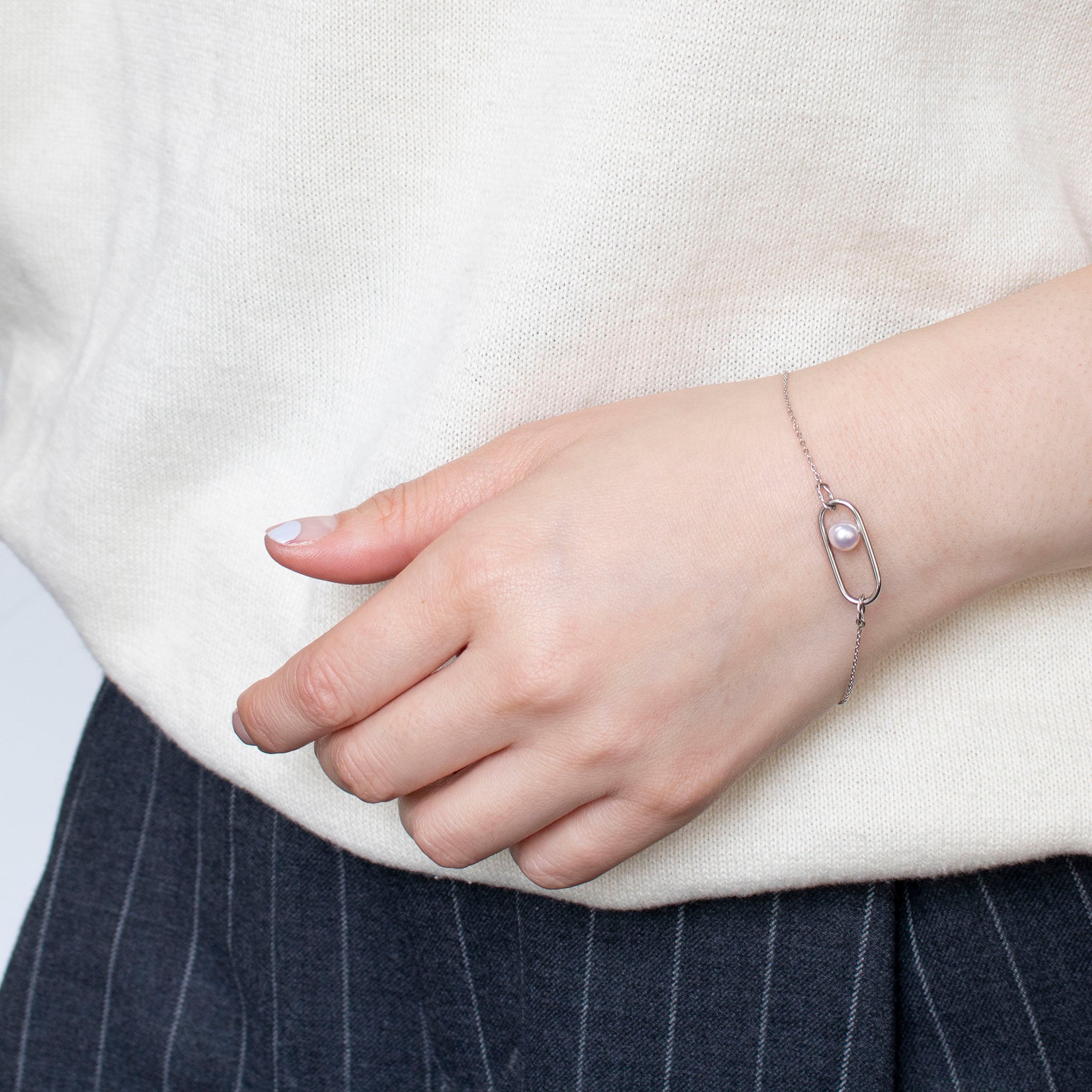 パール プラチナブレスレット(アコヤ真珠/5.5mm/6月誕生石)《25N01002》