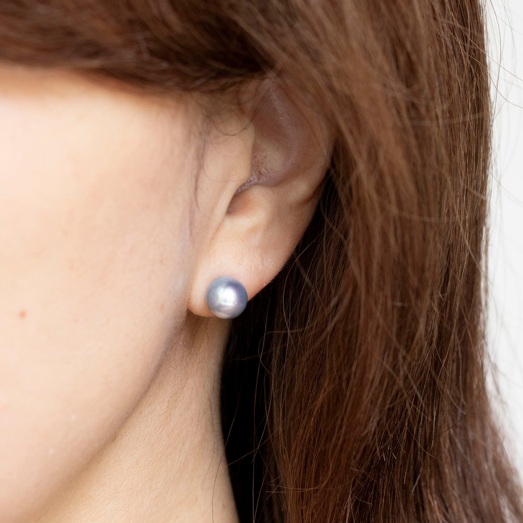 【限定8点】パール K14ピアス(アコヤ真珠/8mm/ナチュラルブルー/6月誕生石)《25N01007》