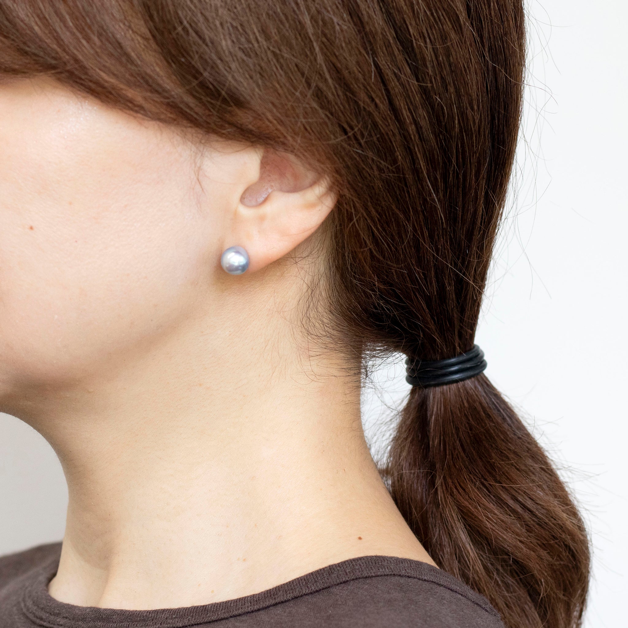 【限定8点】パール K14ピアス(アコヤ真珠/8mm/ナチュラルブルー/6月誕生石)《25N01007》