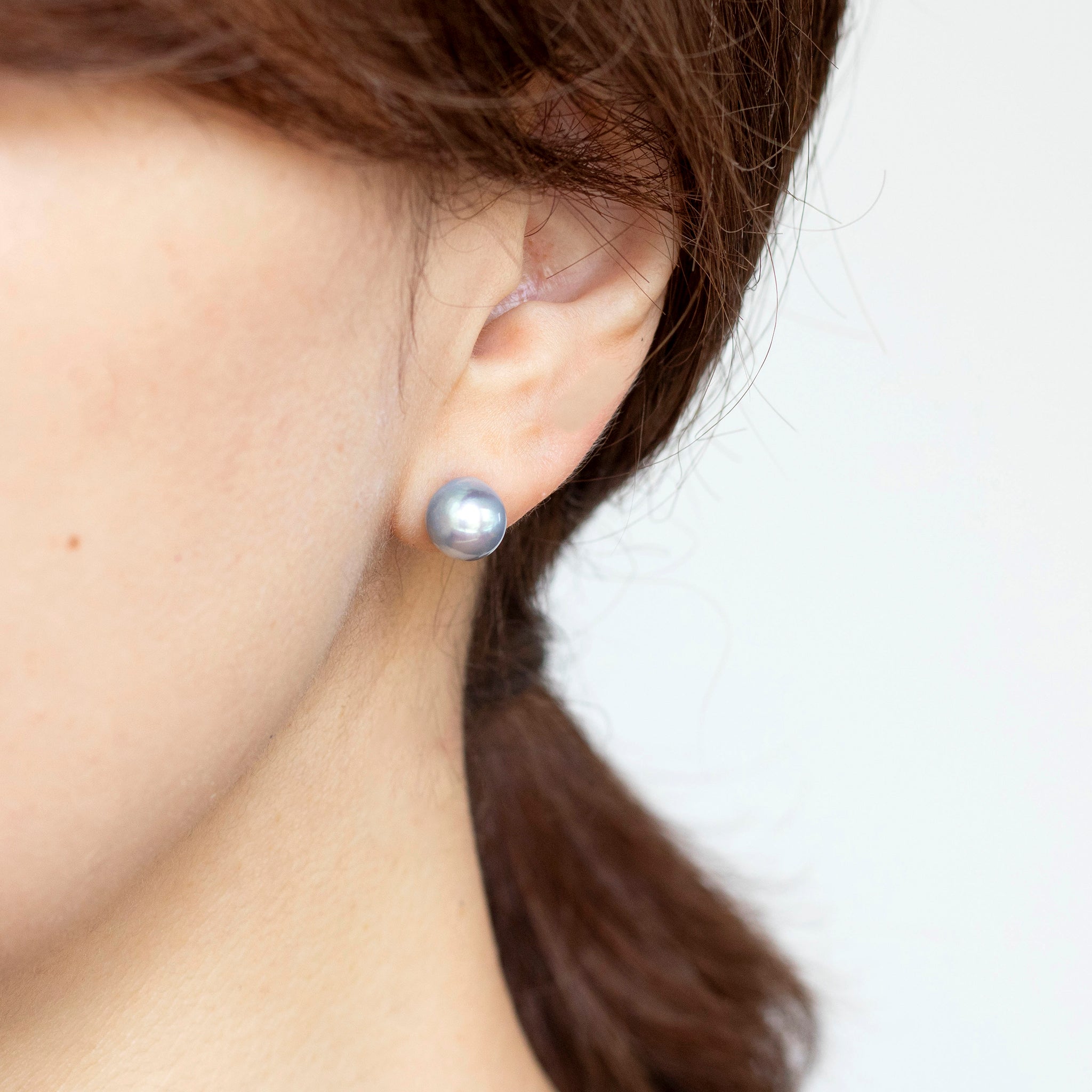 【限定8点】パール K14ピアス(アコヤ真珠/8mm/ナチュラルブルー/6月誕生石)《25N01007》