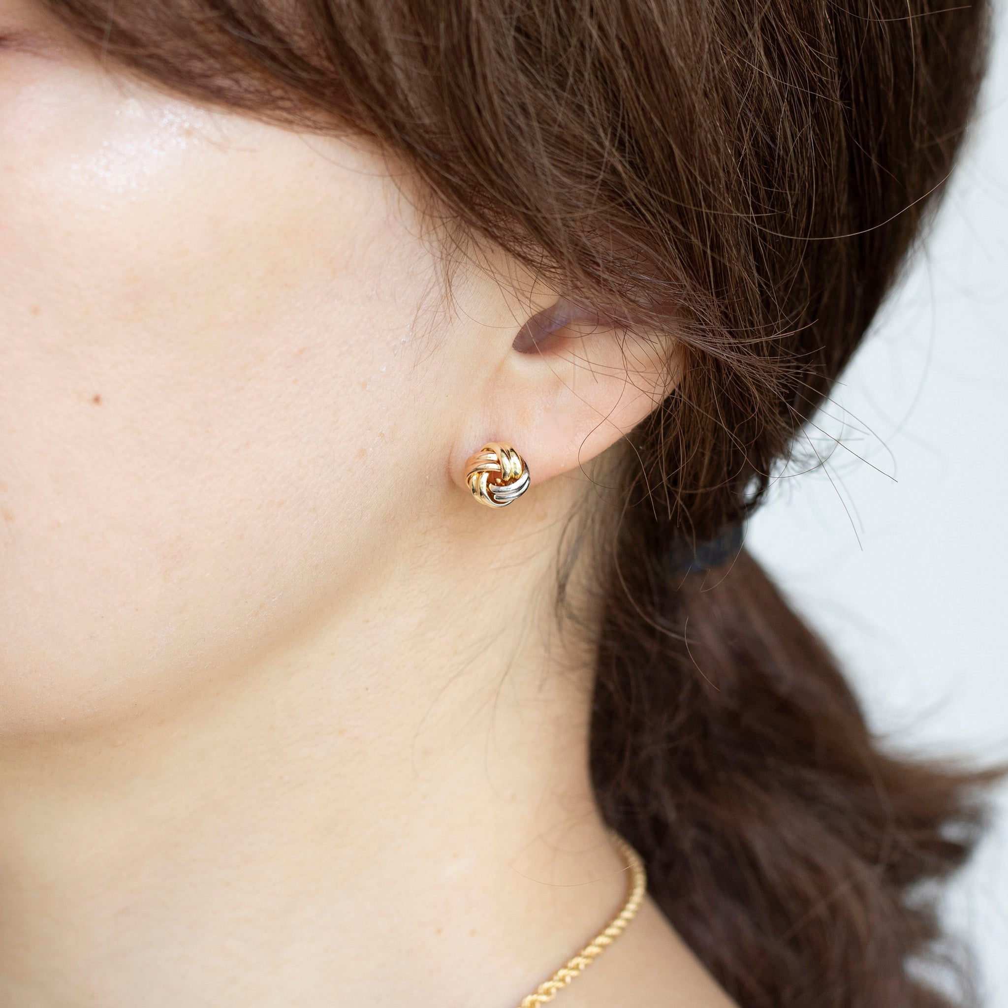 K18ピアス(スリーカラー/イタリア製)《25N01205》