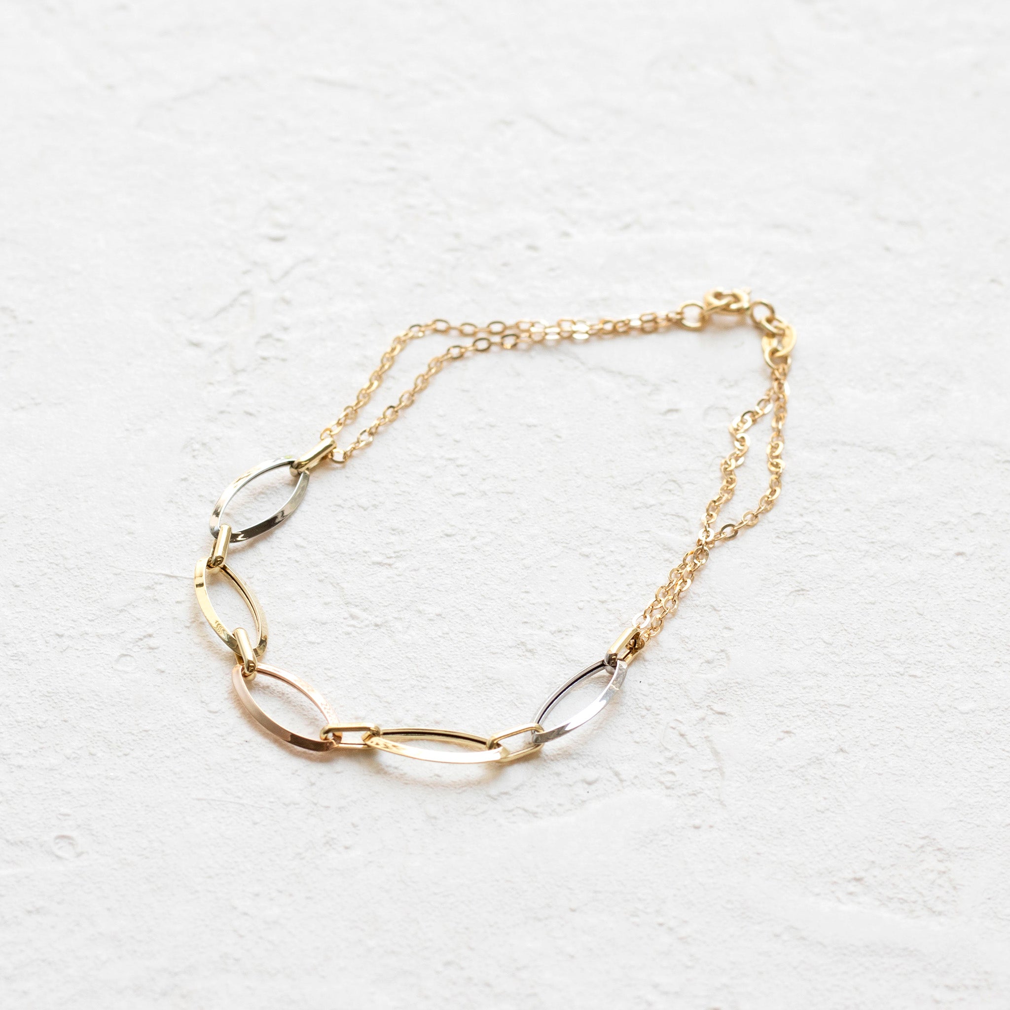 K18ブレスレット(スリーカラー/イタリア製)《25N01206》