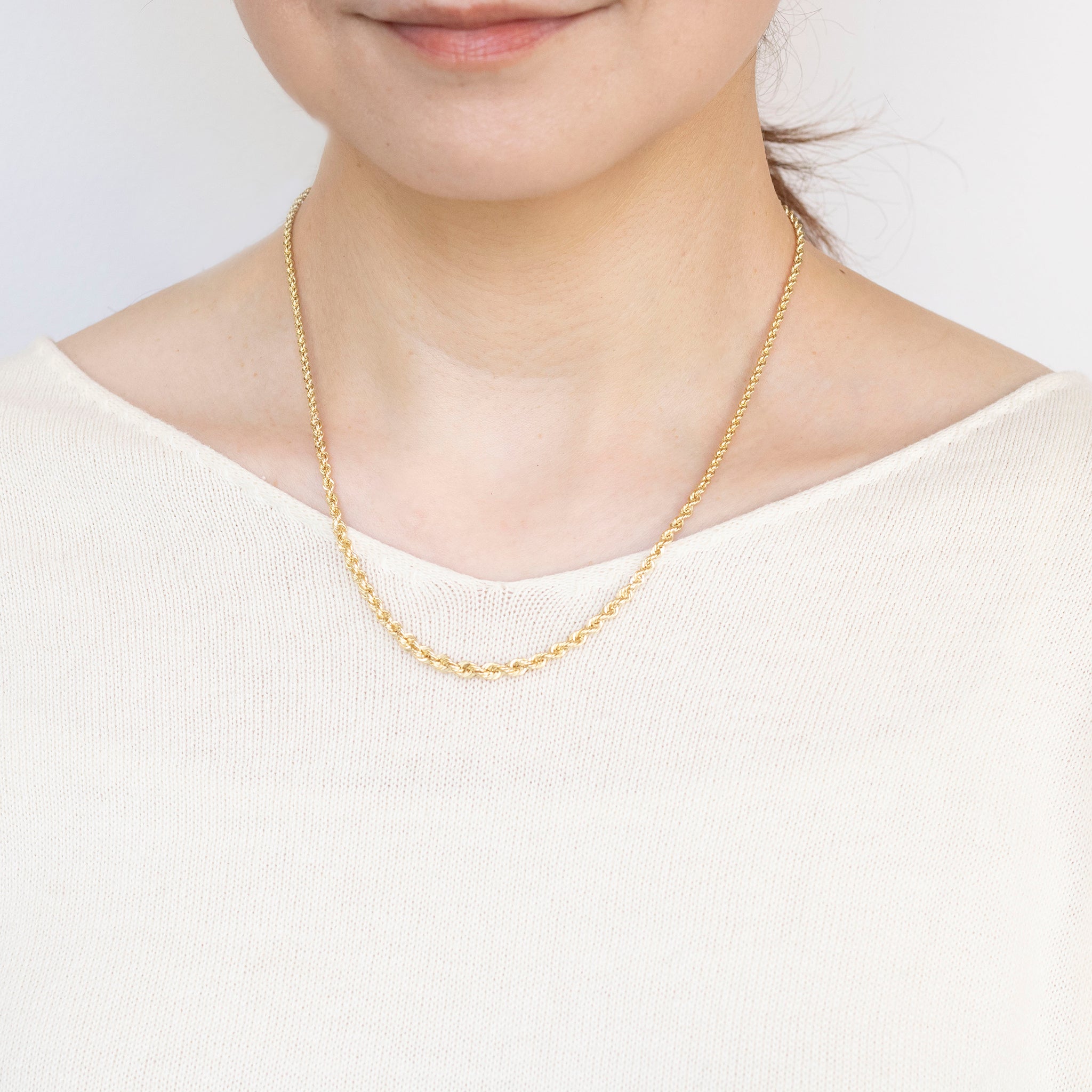 K18ネックレス(イタリア製/パイプロープチェーン)《25N01207》