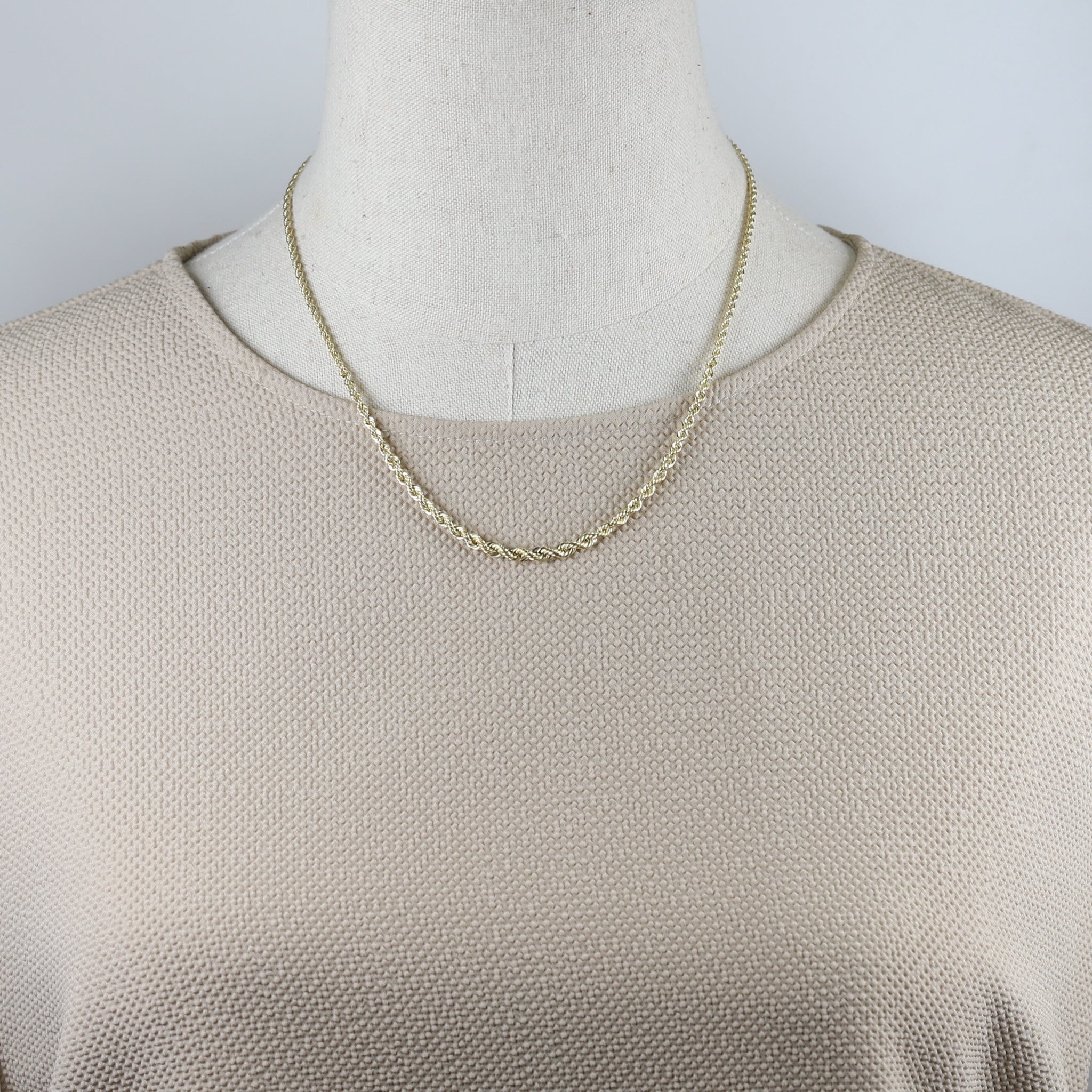 K18ネックレス(イタリア製/パイプロープチェーン)《25N01207》