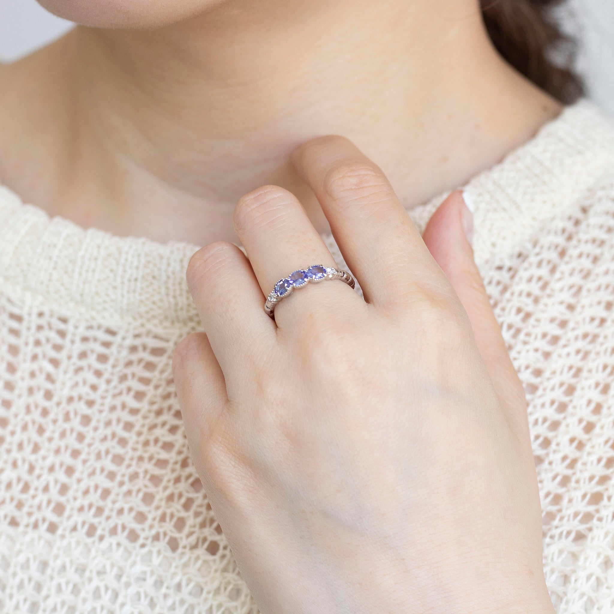 タンザナイト プラチナリング(フリーサイズ/12月誕生石)《25N01302》