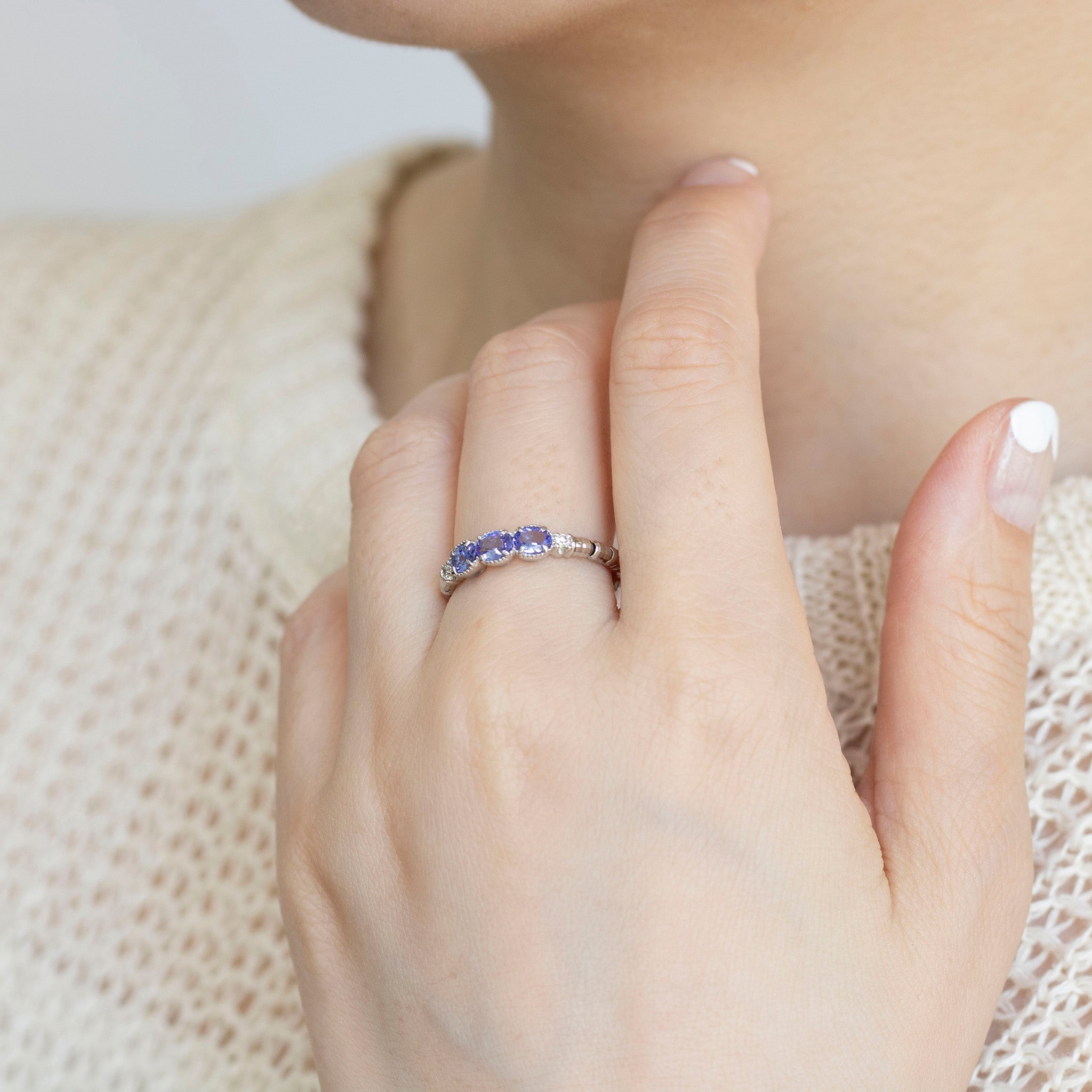 タンザナイト プラチナリング(フリーサイズ/12月誕生石)《25N01302》