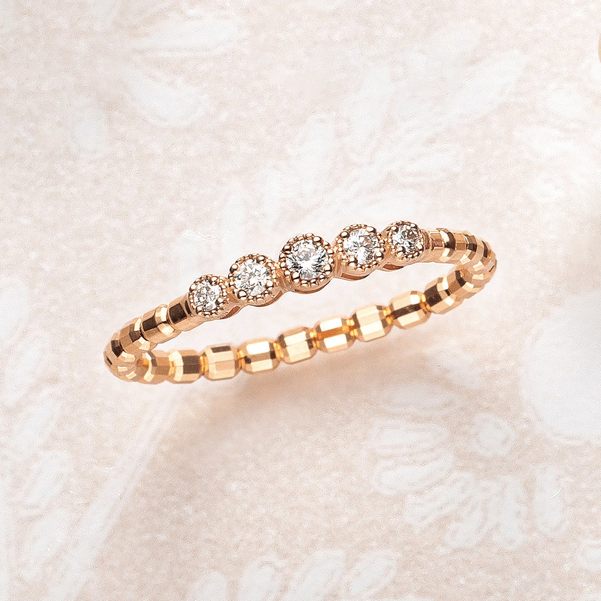 ダイヤモンド K18リング(フリーサイズ/4月誕生石)《25N01303》