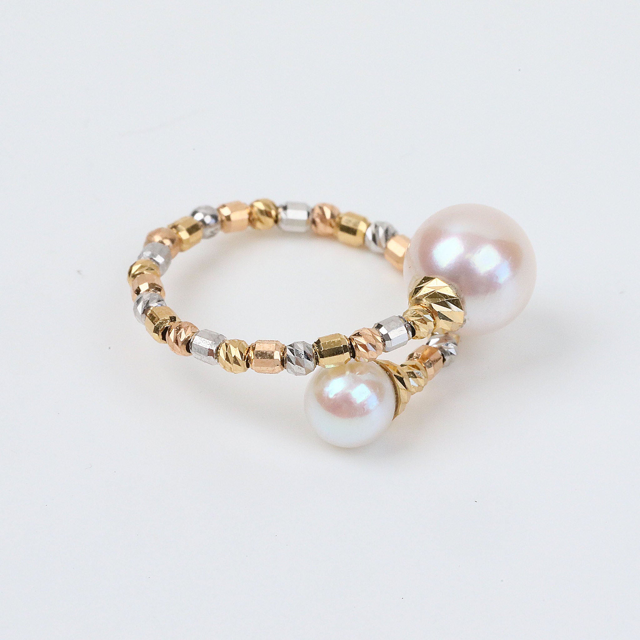 【限定12点】パール リング(アコヤ真珠/形状記憶/フリーサイズ/6月誕生石)《25N01307》