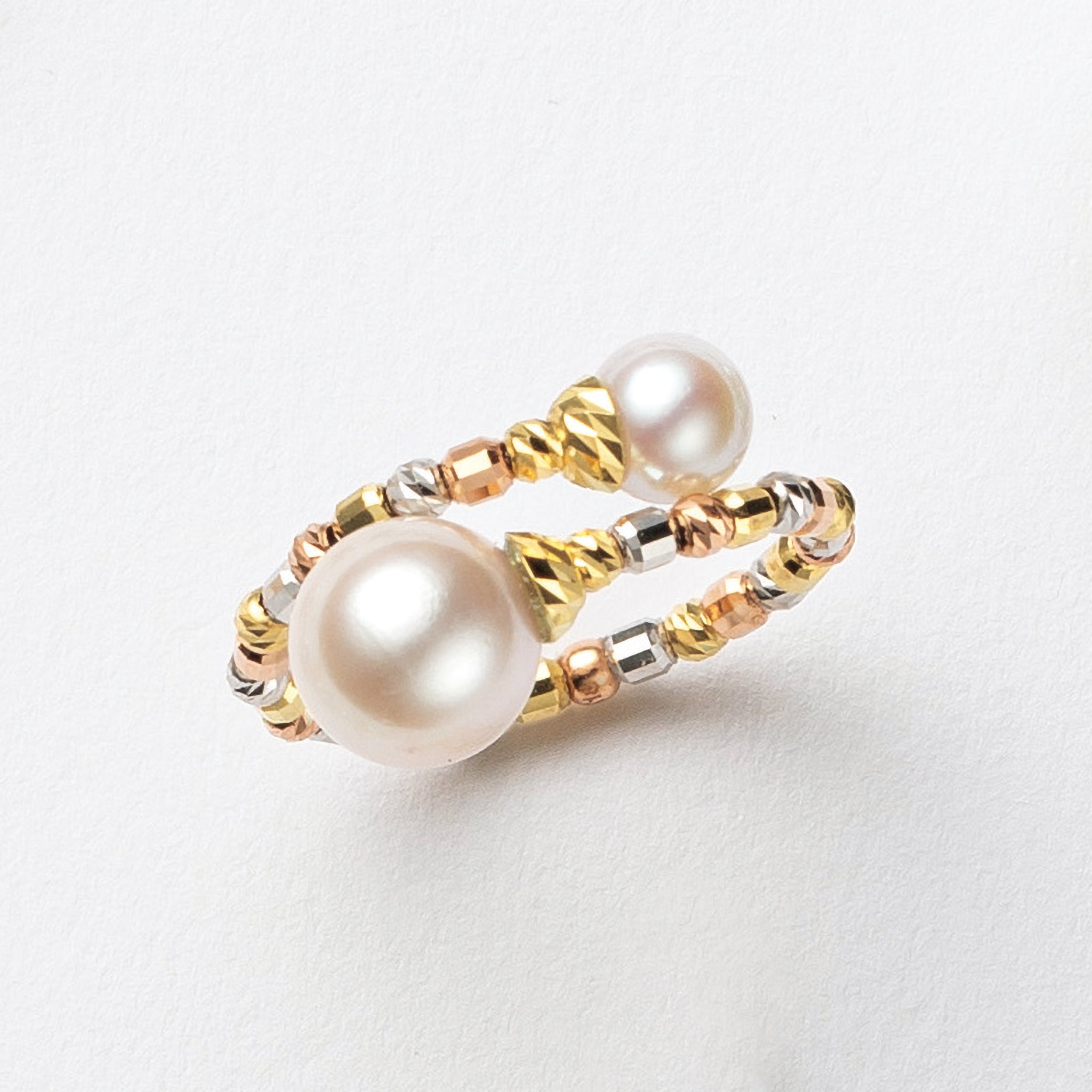 【限定12点】パール リング(アコヤ真珠/形状記憶/フリーサイズ/6月誕生石)《25N01307》