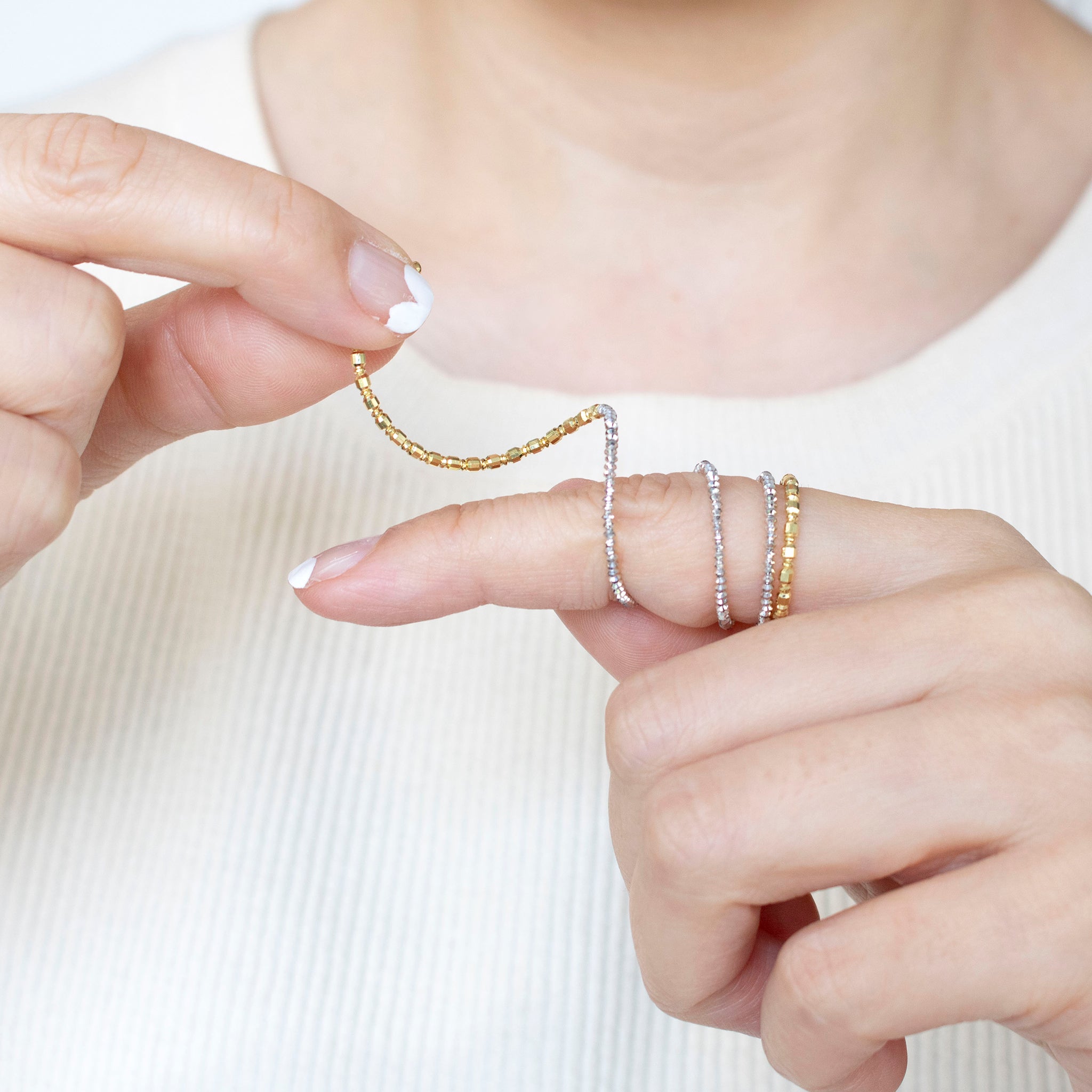 プラチナ/K18リング(形状記憶/フリーサイズ)《25N01309》