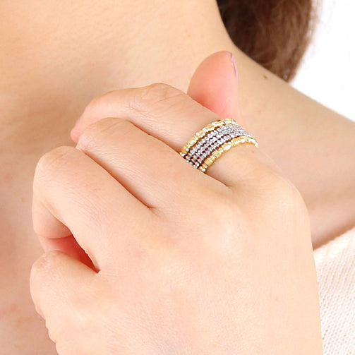 プラチナ/K18リング(形状記憶/フリーサイズ)《25N01309》