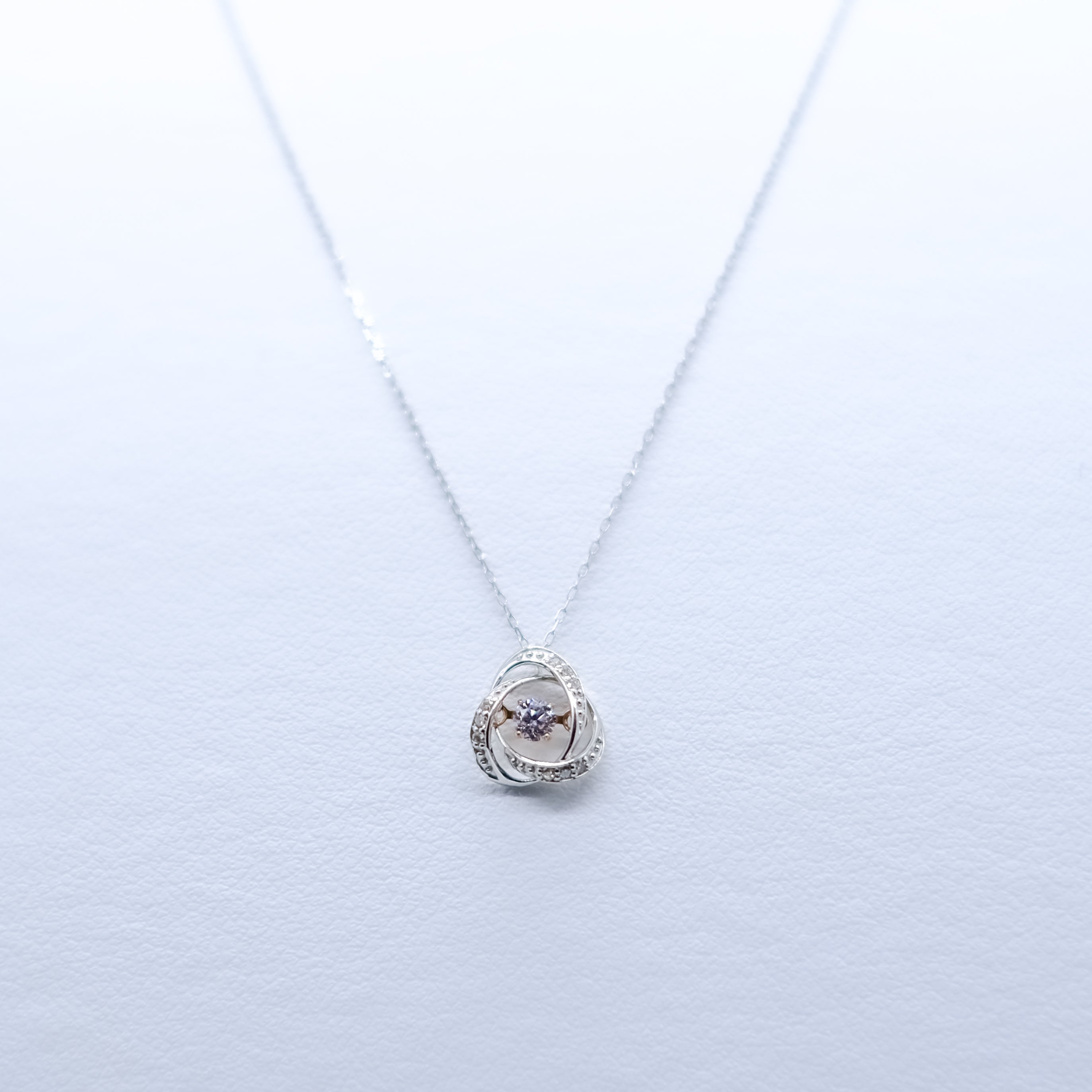 【限定3点】ダイヤモンド プラチナ/K18ネックレス(ピンク系/コンビカラー/ダンシングストーン)《25N01310》