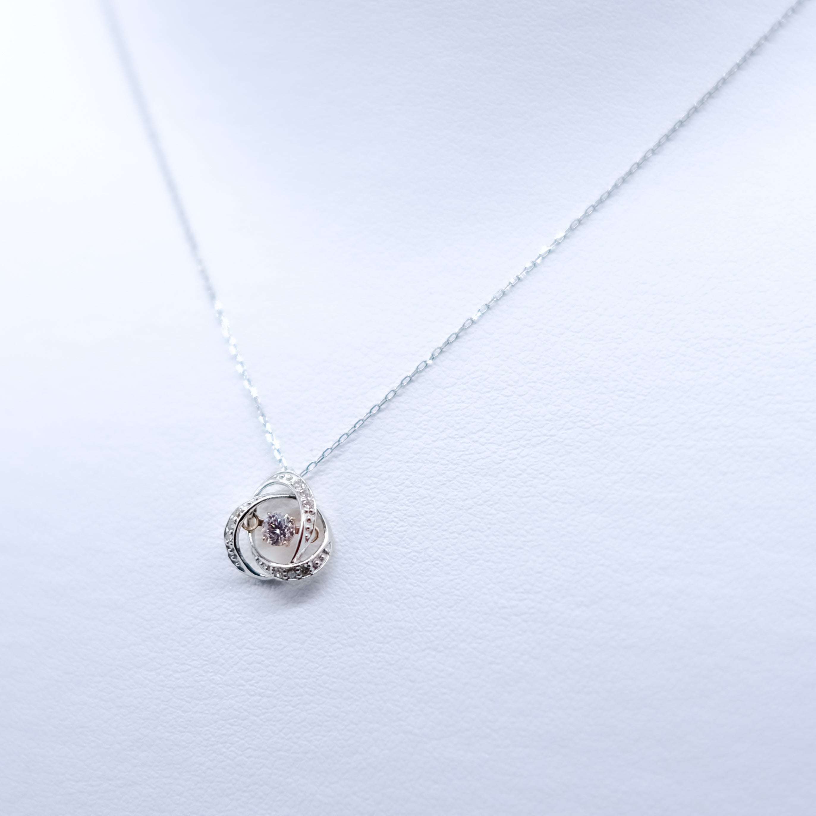 【限定3点】ダイヤモンド プラチナ/K18ネックレス(ピンク系/コンビカラー/ダンシングストーン)《25N01310》