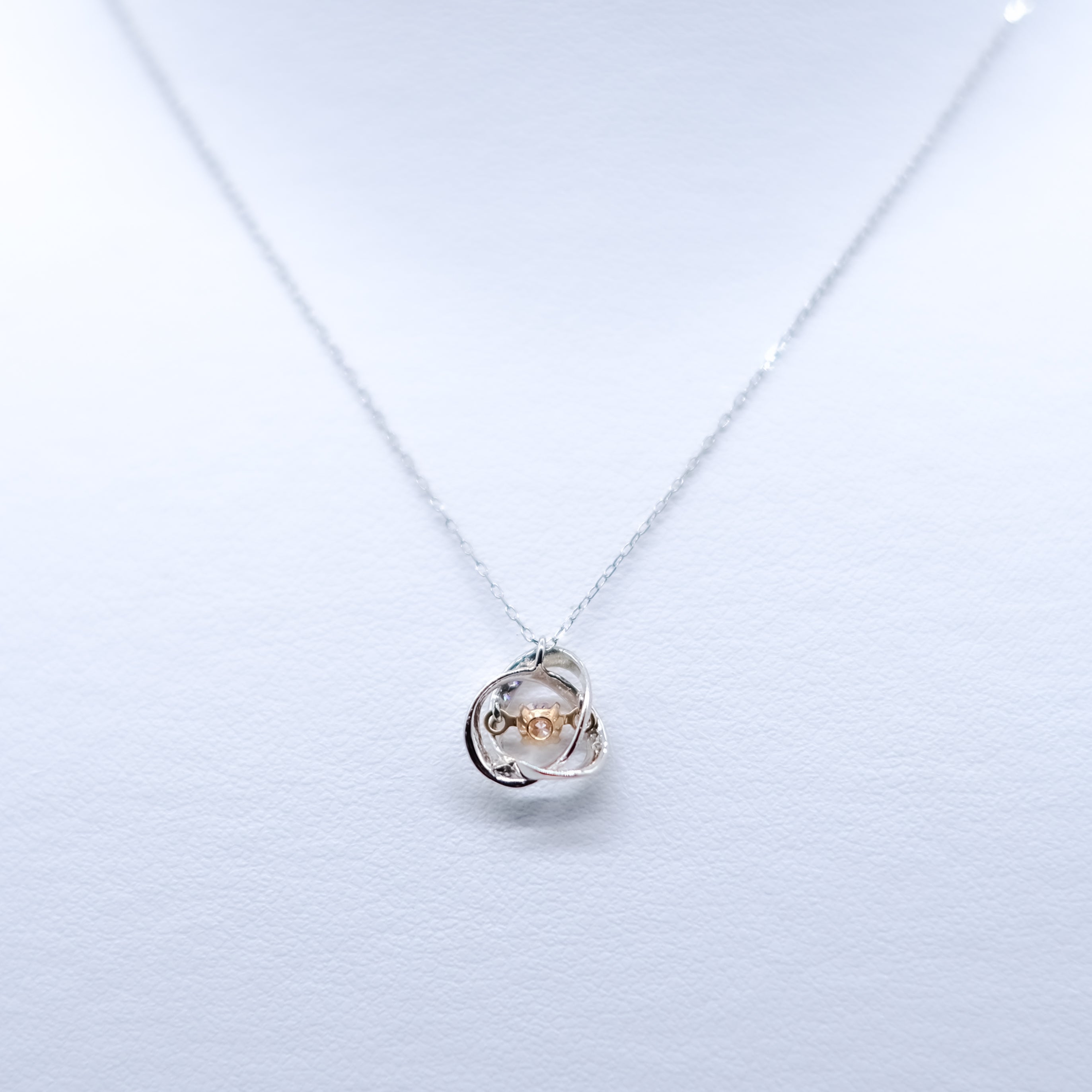 【限定3点】ダイヤモンド プラチナ/K18ネックレス(ピンク系/コンビカラー/ダンシングストーン)《25N01310》