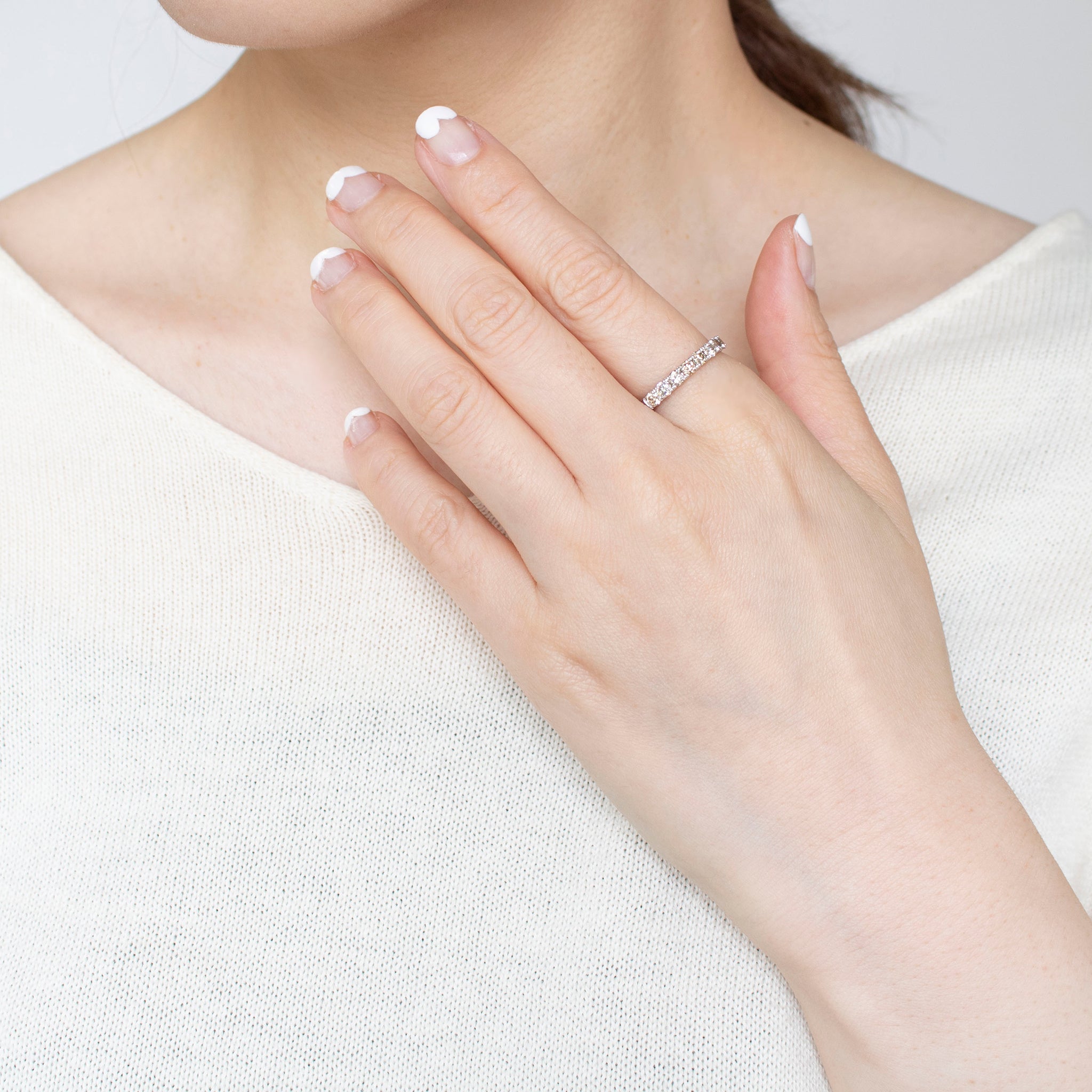 【限定8点】ダイヤモンド プラチナリング(計1.0カラット/ハーフエタニティ/4月誕生石)《25N01311》