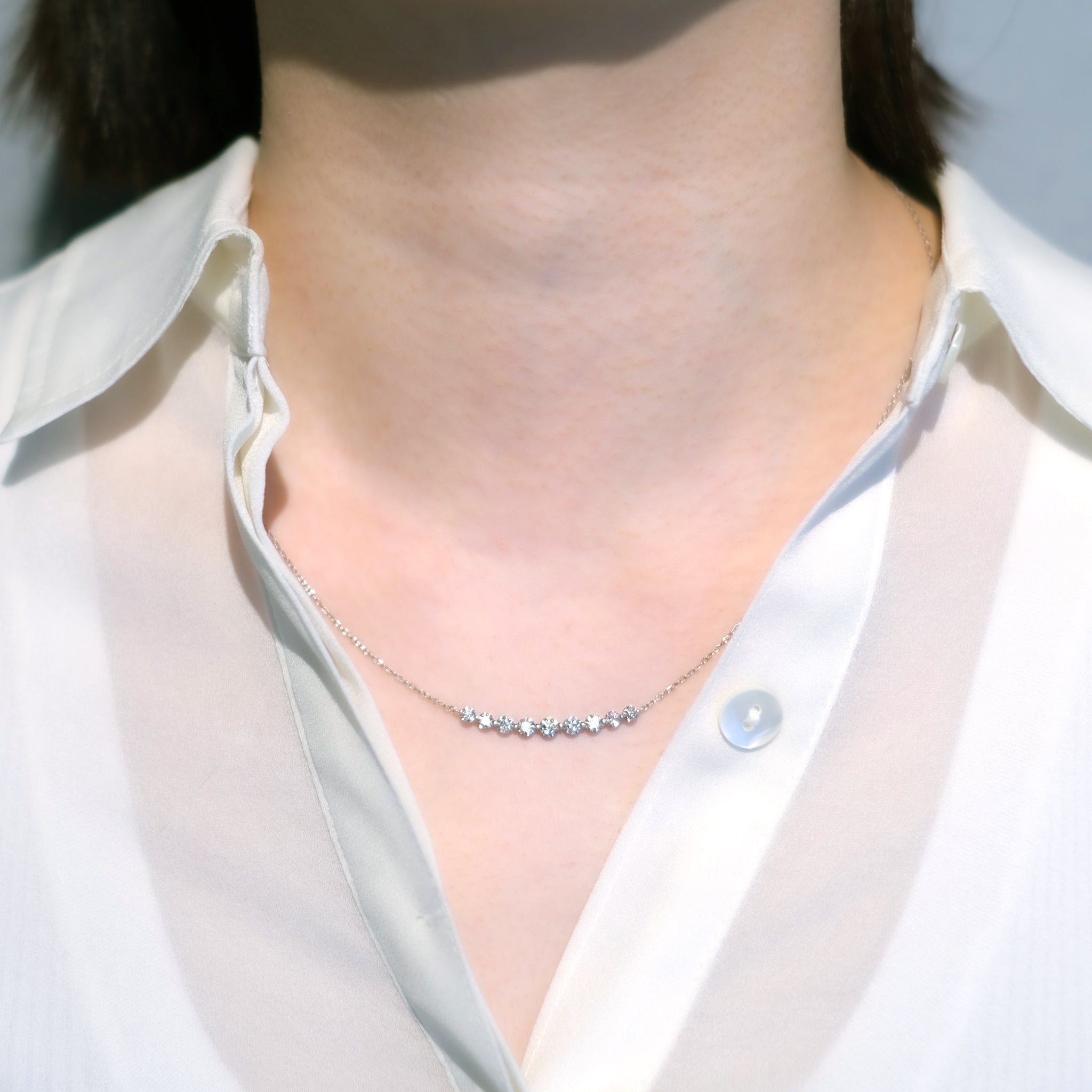 ダイヤモンド プラチナネックレス(計1.0カラット/4月誕生石)《25N01312》