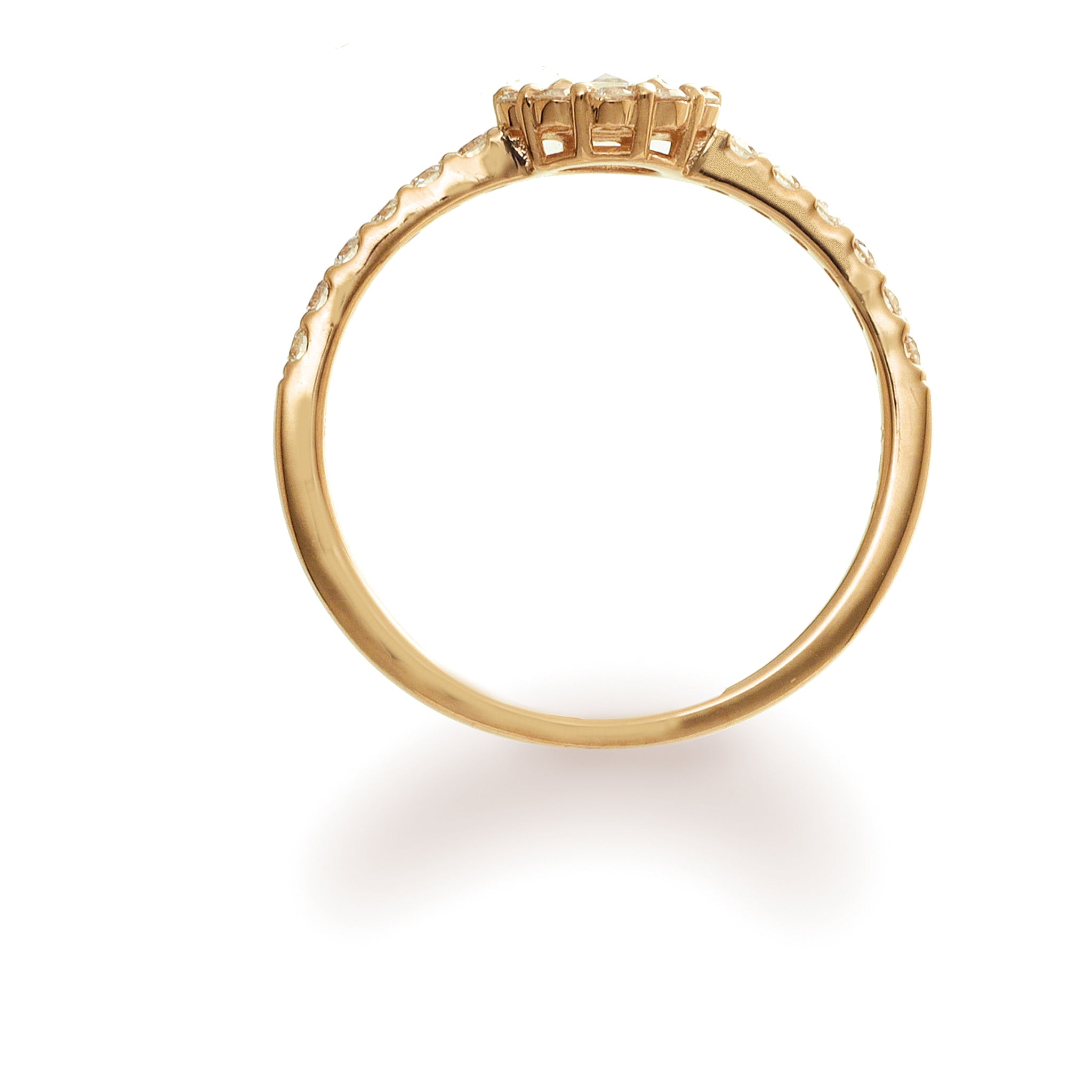 ダイヤモンド K18リング(ローズカット/4月誕生石/鑑別書付)《25N01401》