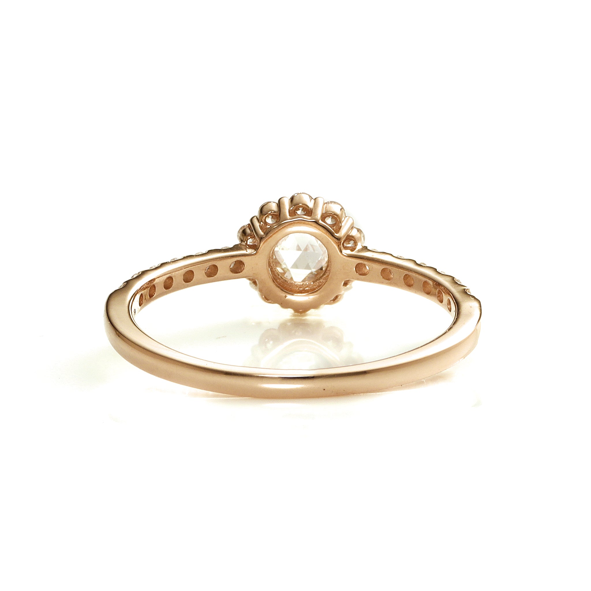 ダイヤモンド K18リング(ローズカット/4月誕生石/鑑別書付)《25N01401》