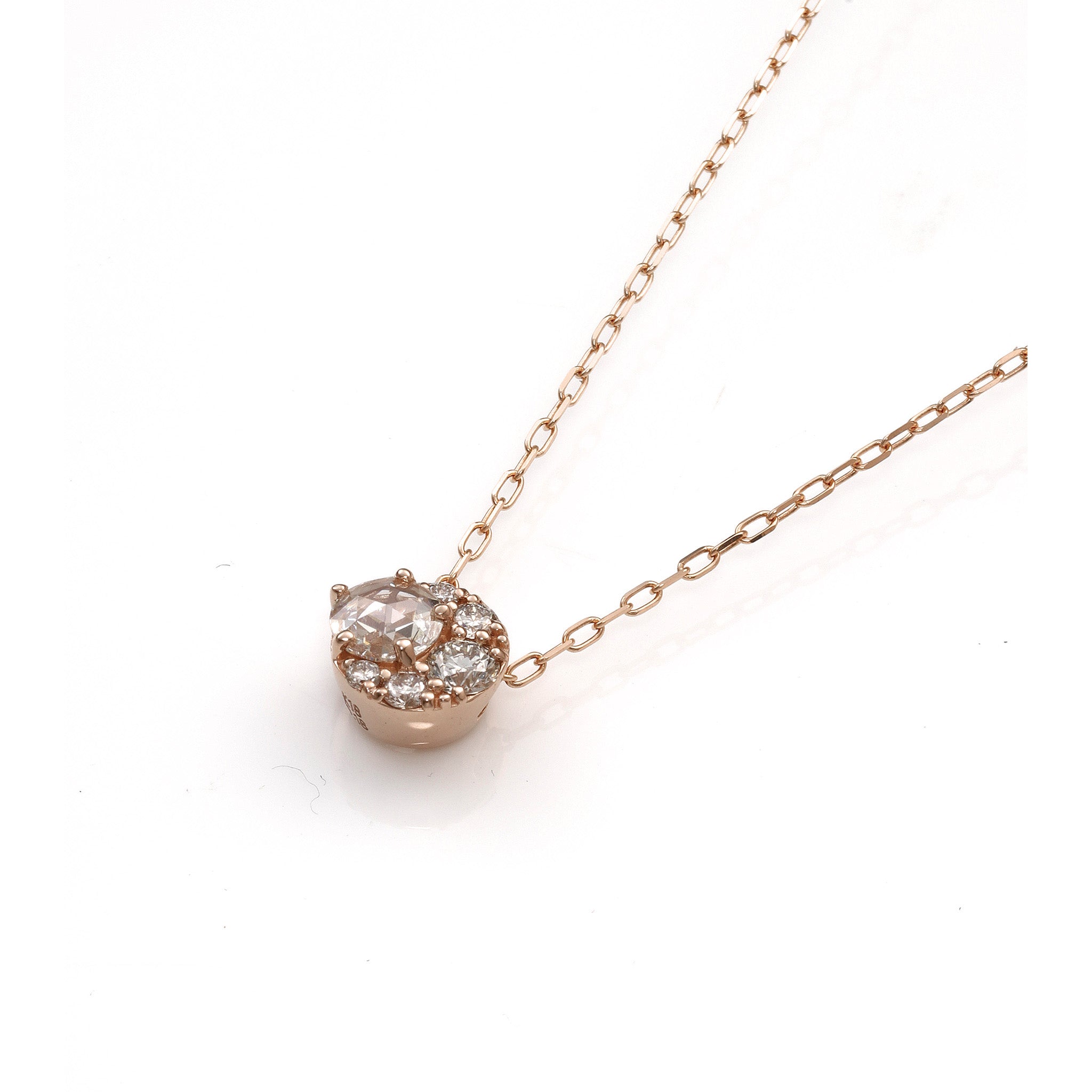 ダイヤモンド K18ネックレス(ローズカット/4月誕生石)《25N01403》