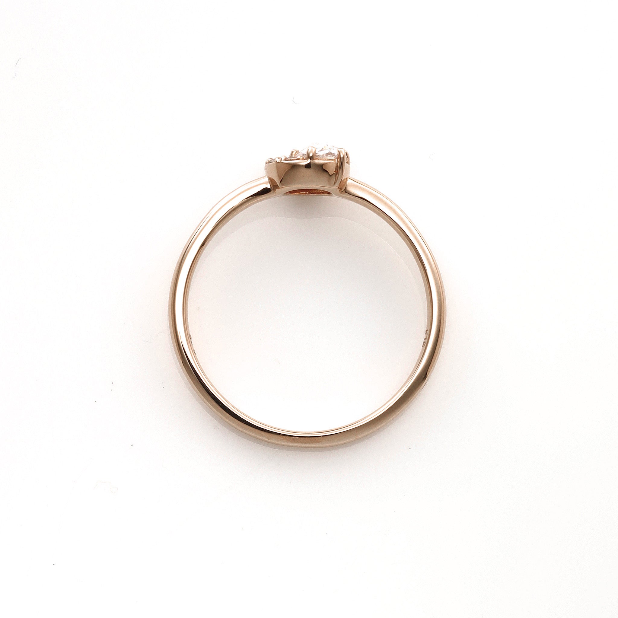 ダイヤモンド K18リング(ローズカット/4月誕生石)《25N01404》