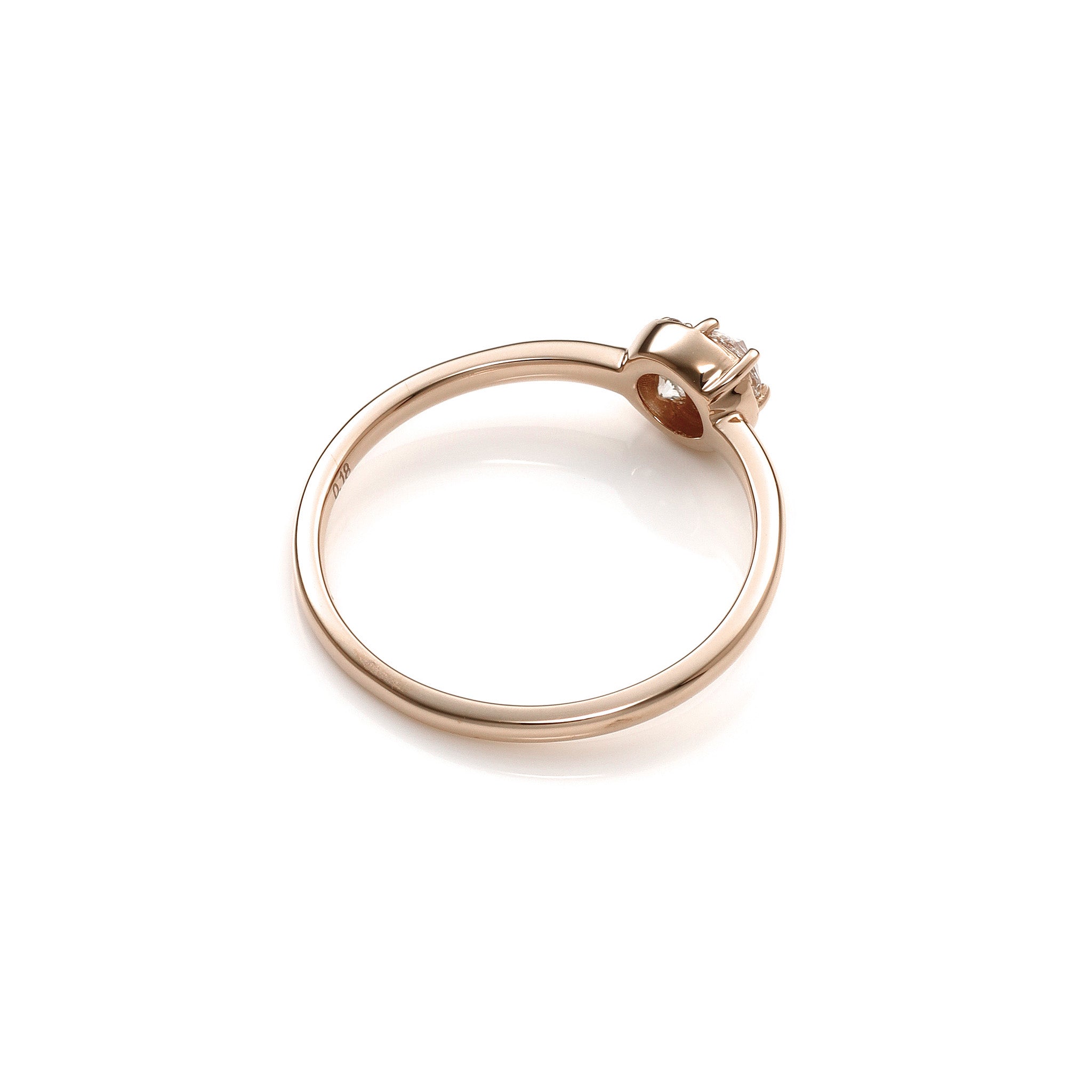 ダイヤモンド K18リング(ローズカット/4月誕生石)《25N01404》