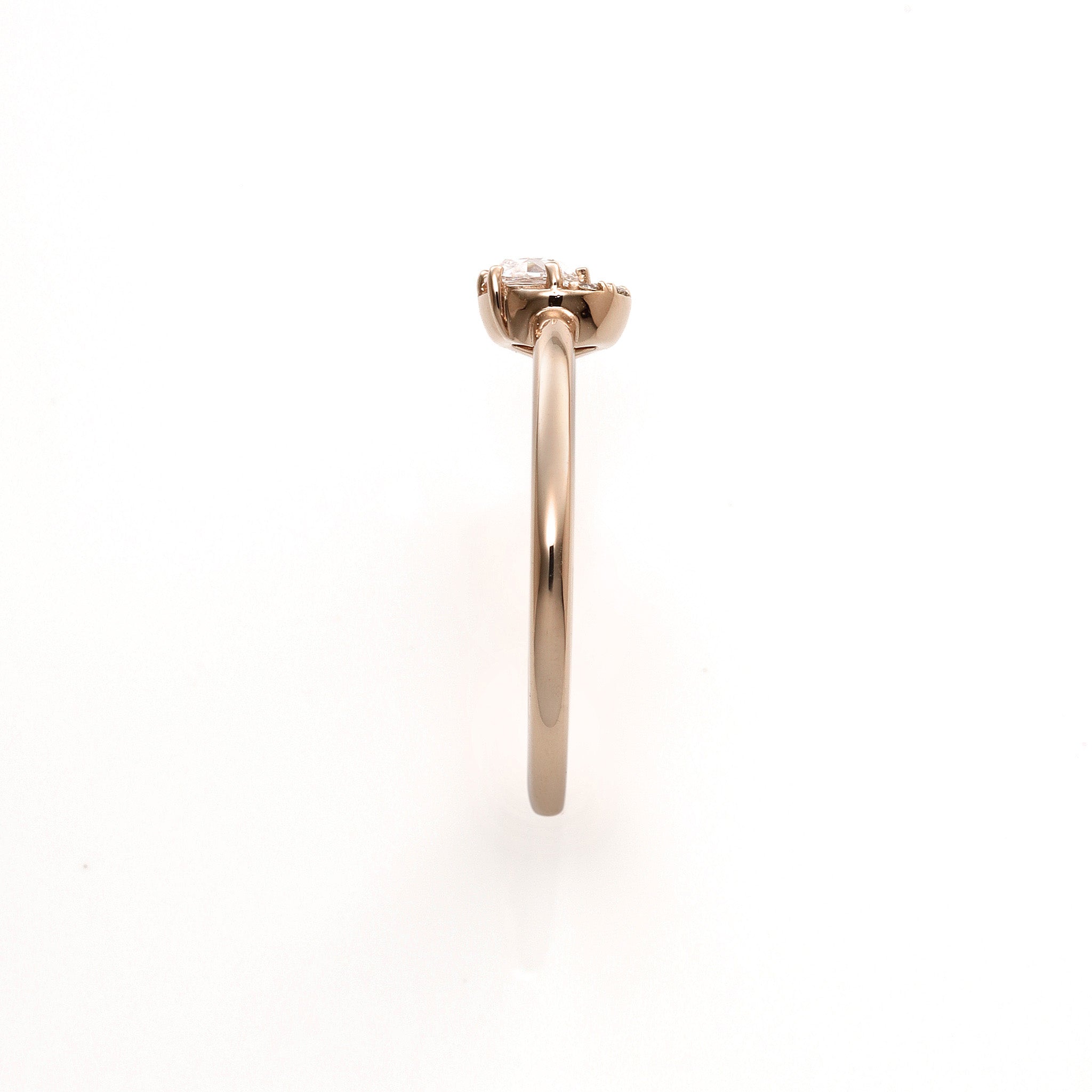 ダイヤモンド K18リング(ローズカット/4月誕生石)《25N01404》