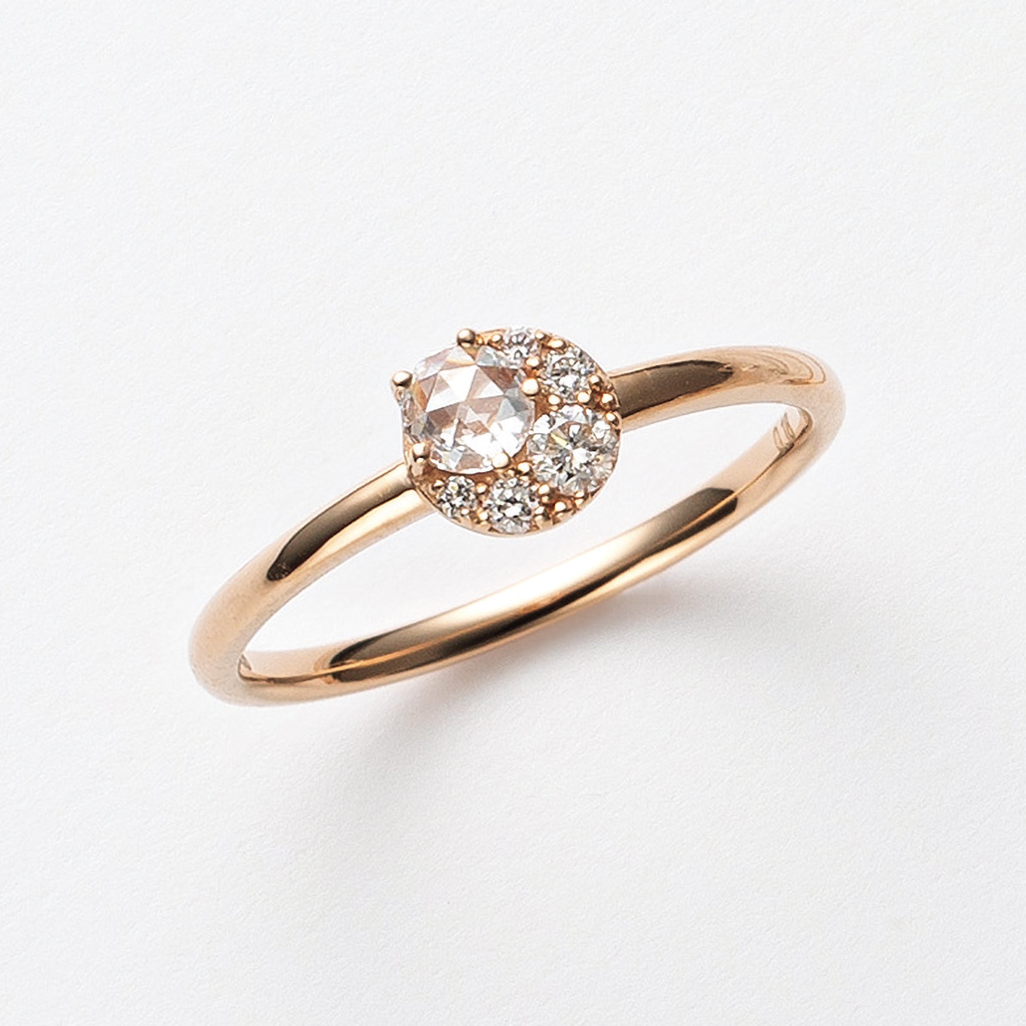 ダイヤモンド K18リング(ローズカット/4月誕生石)《25N01404》