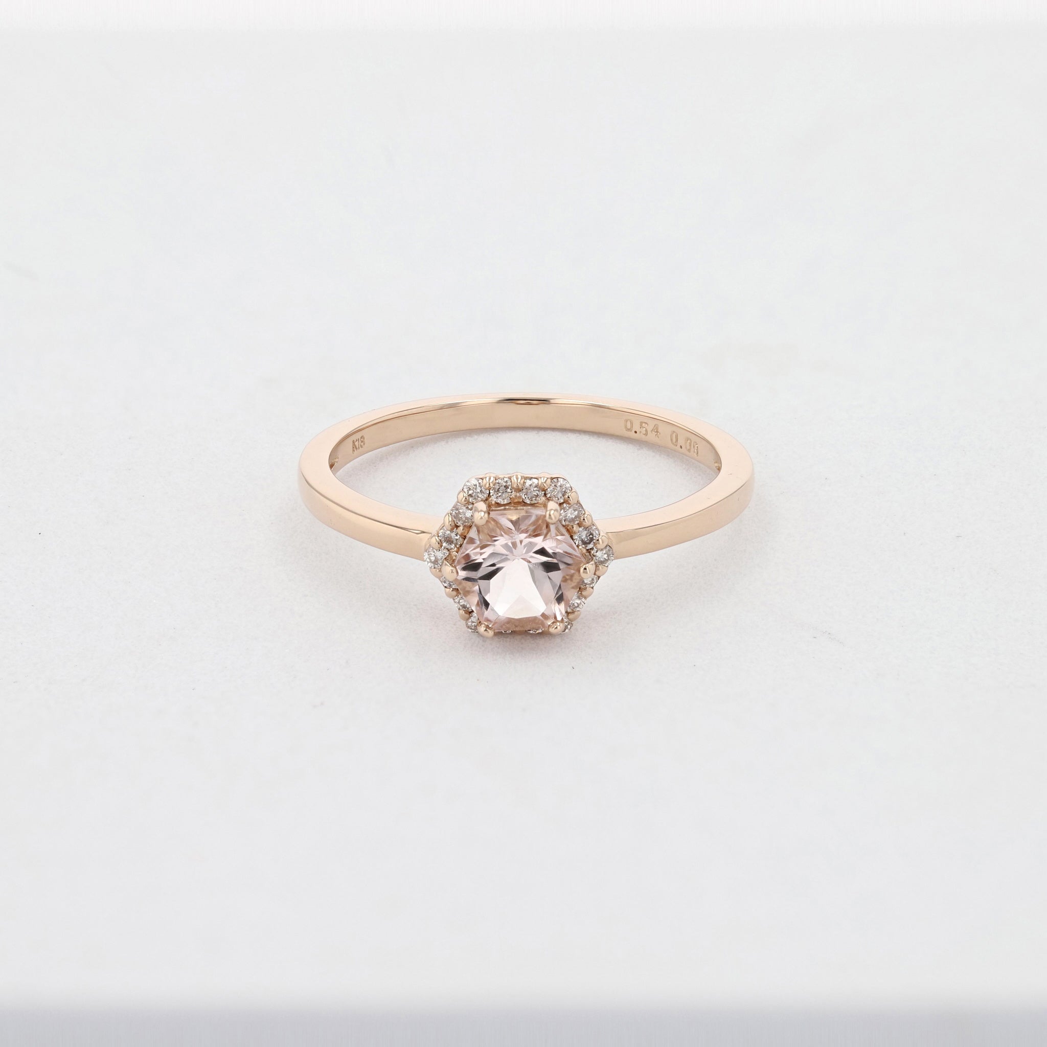 モルガナイト/ダイヤモンド K18リング(4月誕生石)《25N01407》