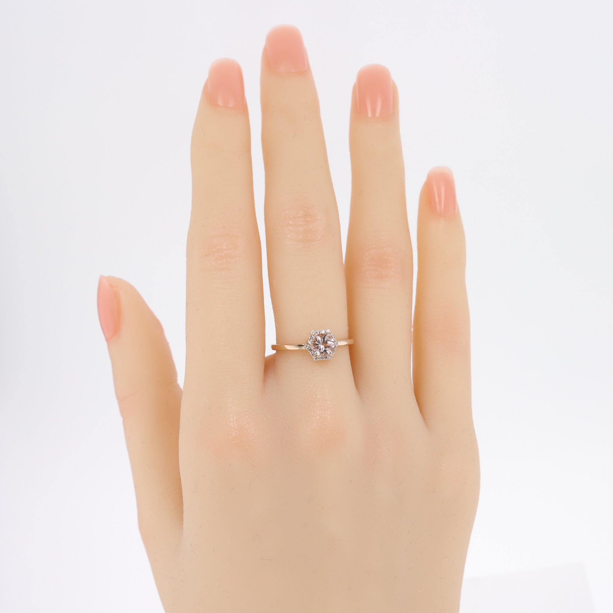 モルガナイト/ダイヤモンド K18リング(4月誕生石)《25N01407》