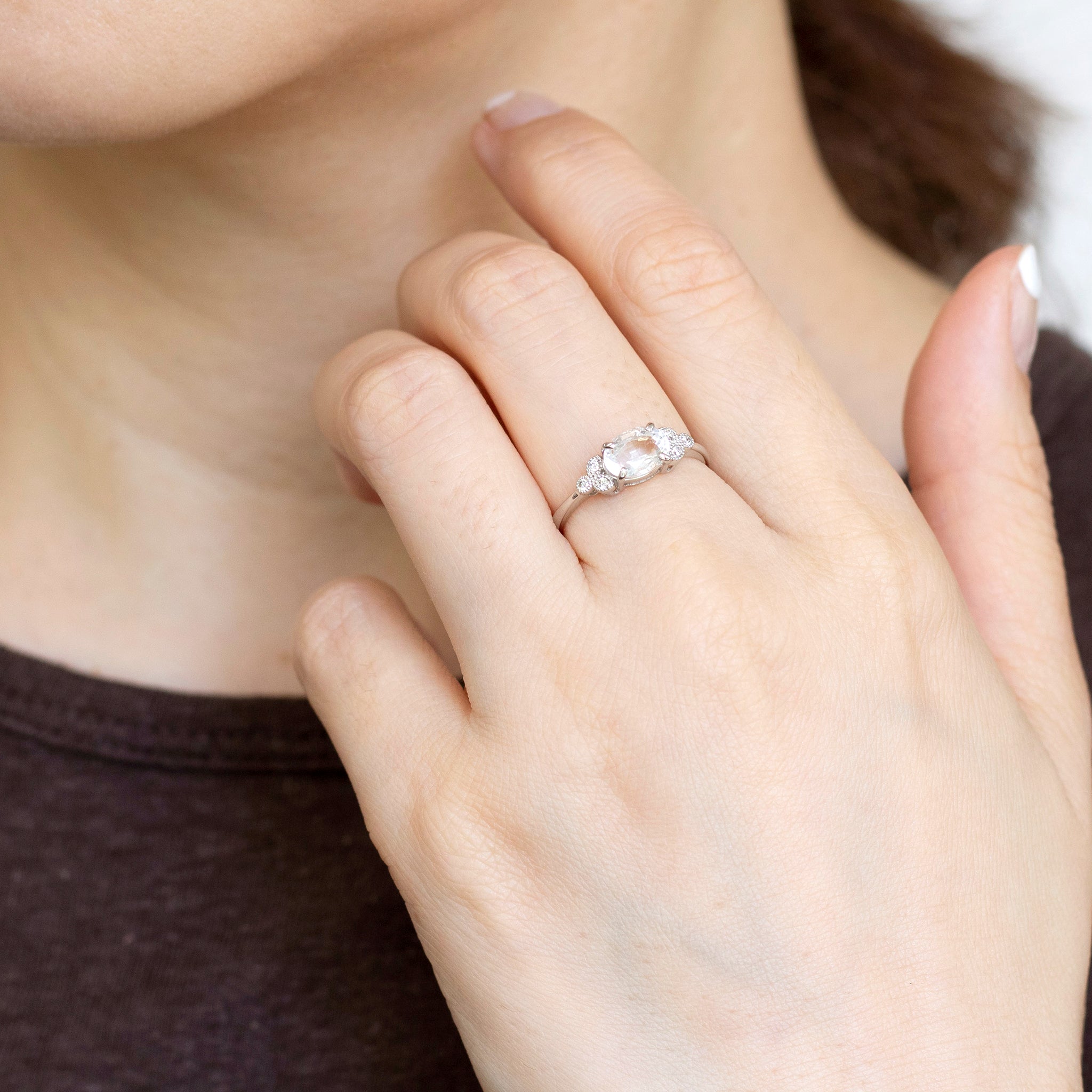 オパール/ダイヤモンド プラチナリング(カラーチェンジタイプ/10月誕生石)《25N01408》