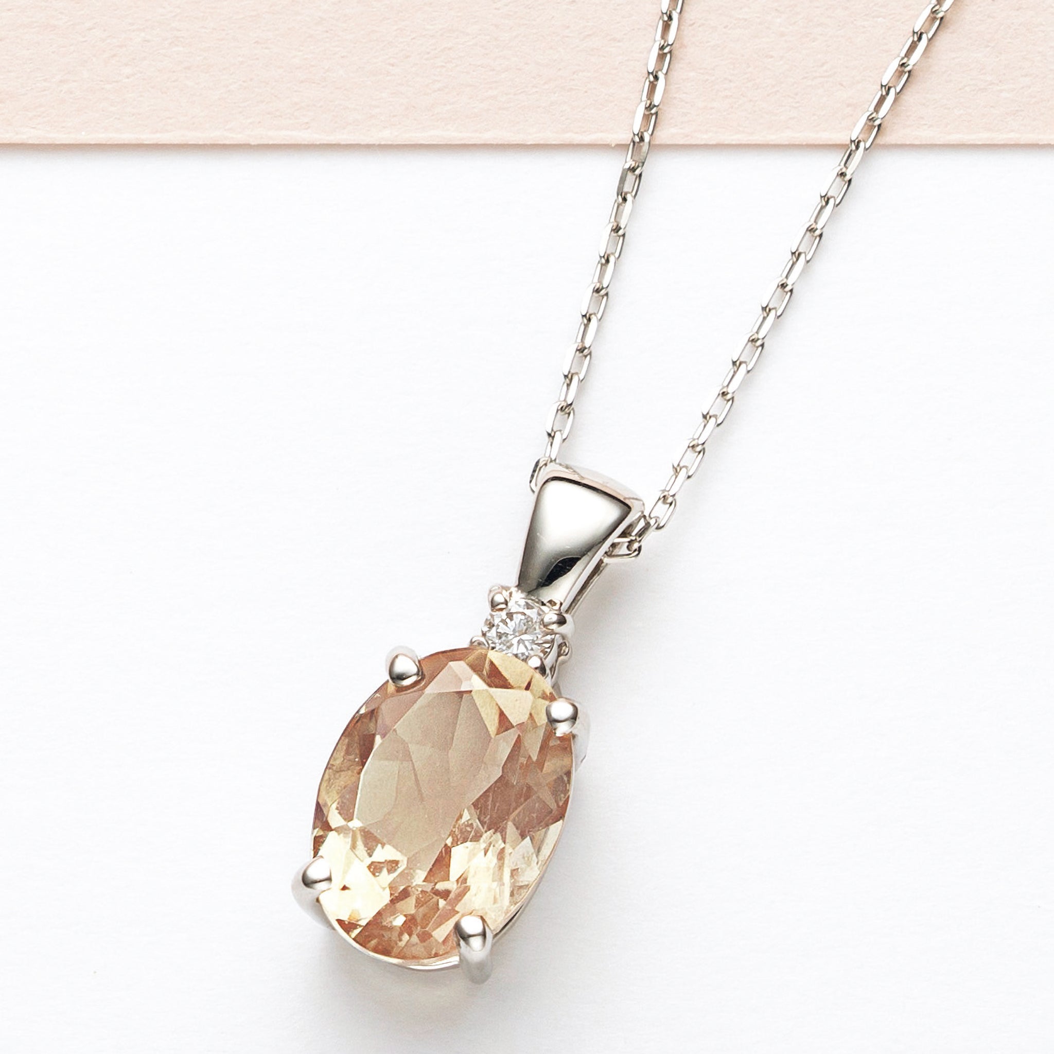 アンデシン/ダイヤモンド プラチナネックレス《25N01410》