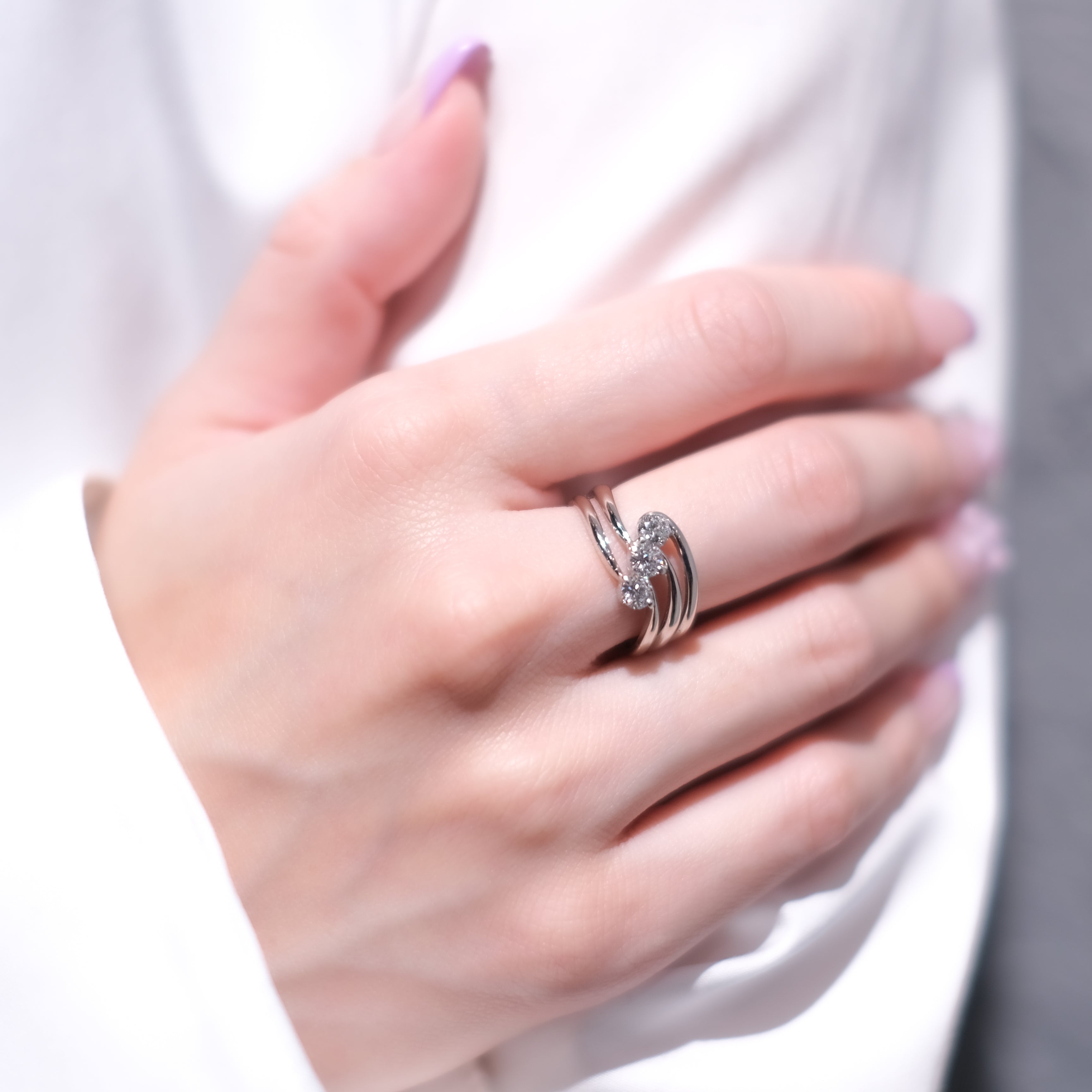 ダイヤモンド プラチナリング(鑑別書付)《25N01504》