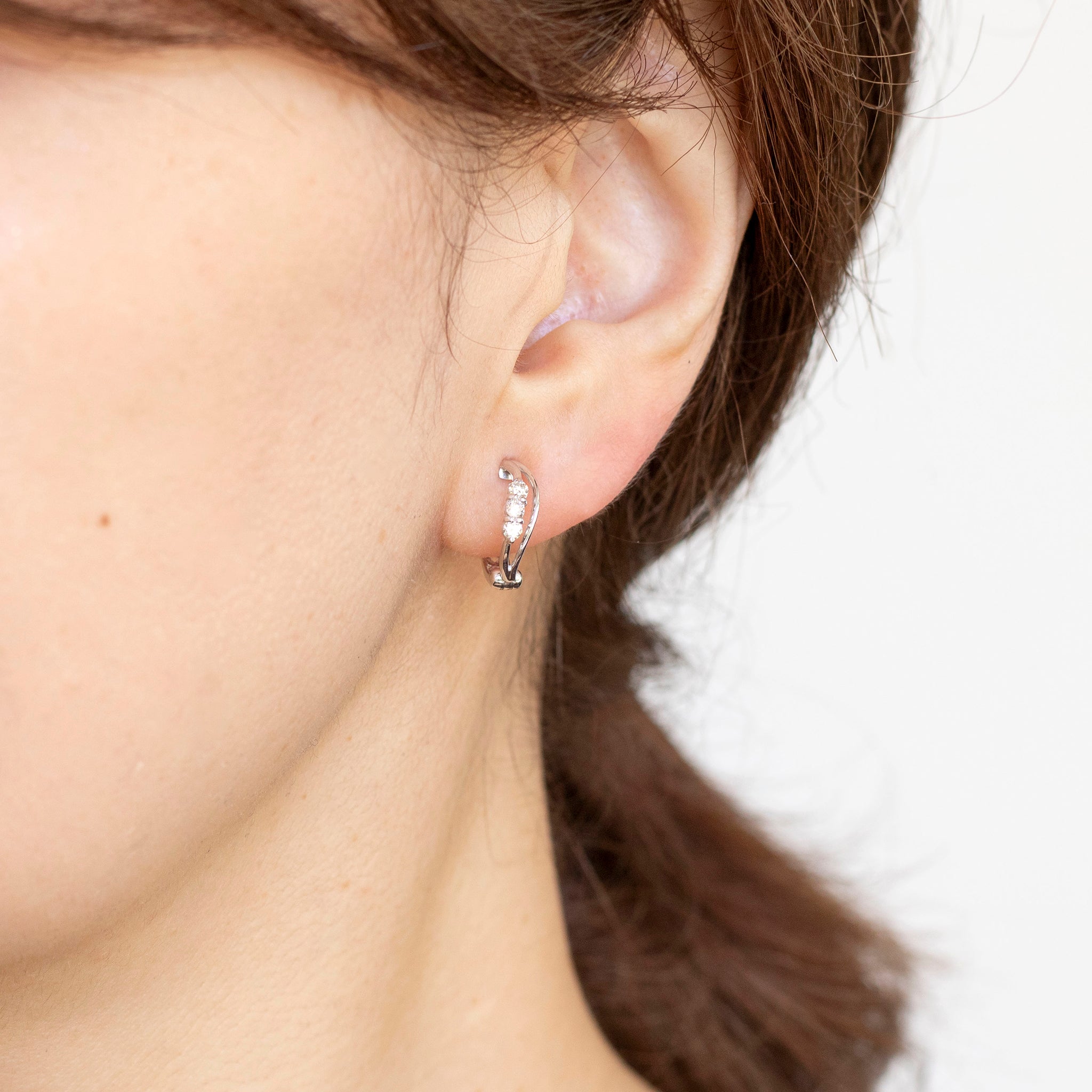 ダイヤモンド K10イヤリング(ピアリング/リバーシブル/4月誕生石)《25N01605》