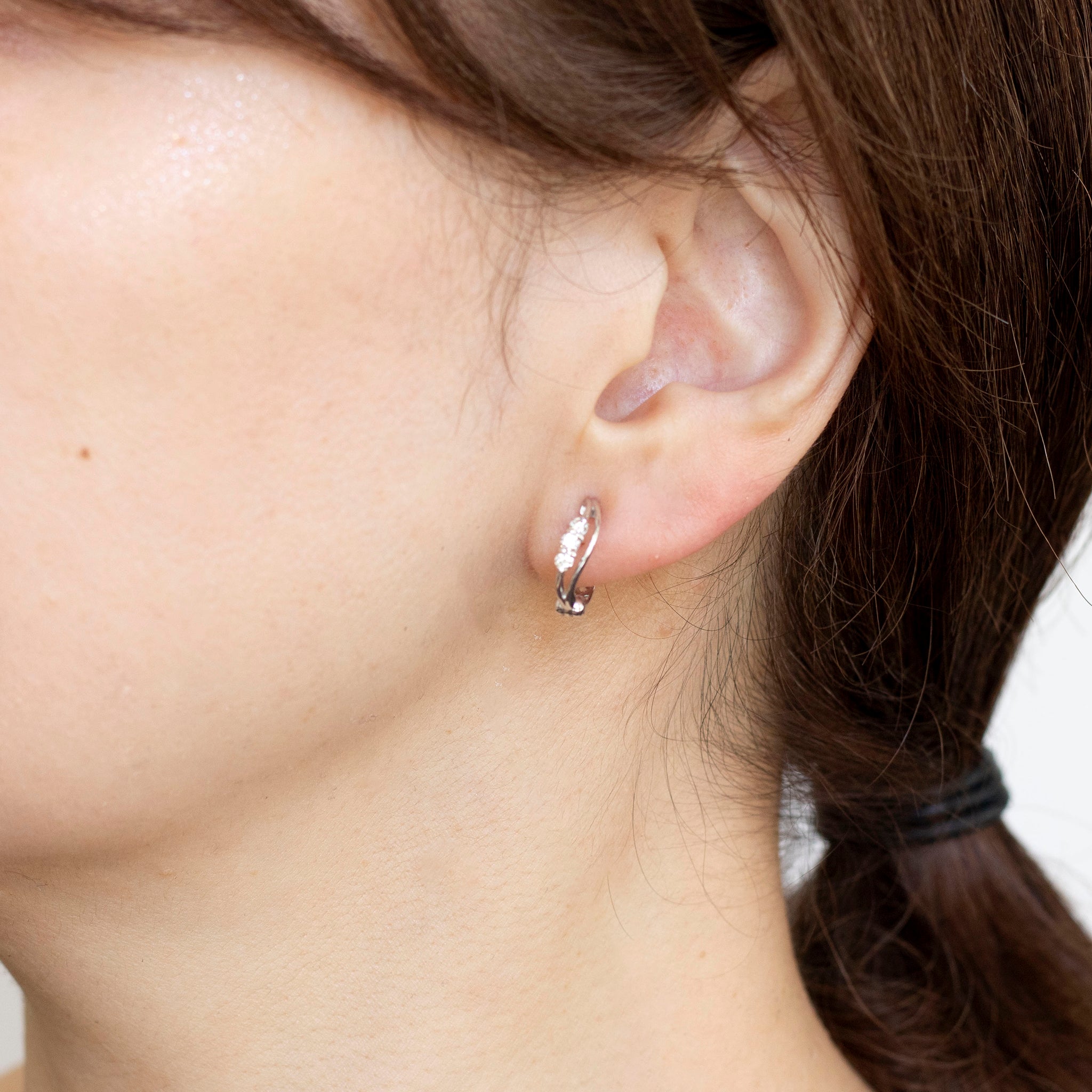 ダイヤモンド K10イヤリング(ピアリング/リバーシブル/4月誕生石)《25N01605》