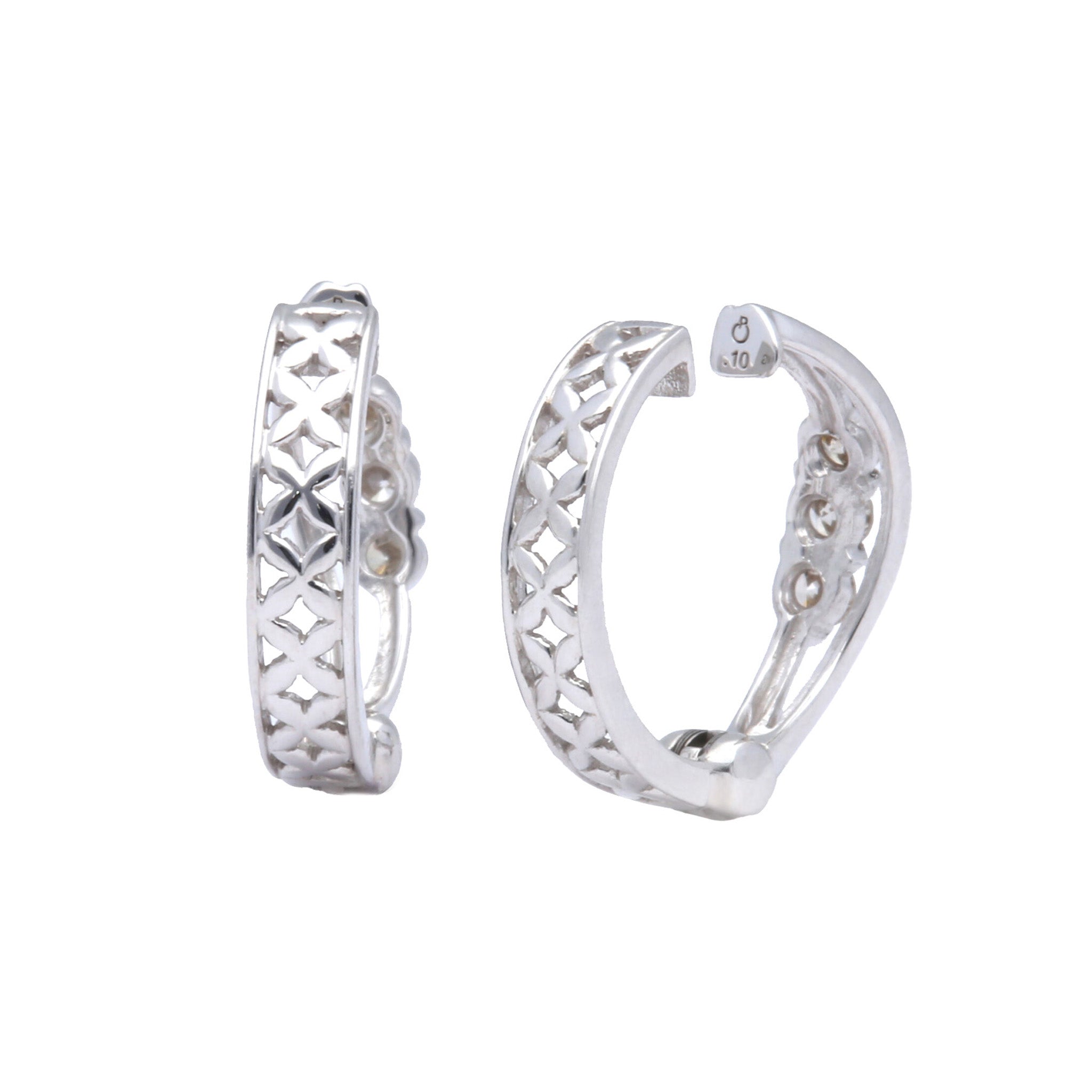 ダイヤモンド K10イヤリング(ピアリング/リバーシブル/4月誕生石)《25N01605》