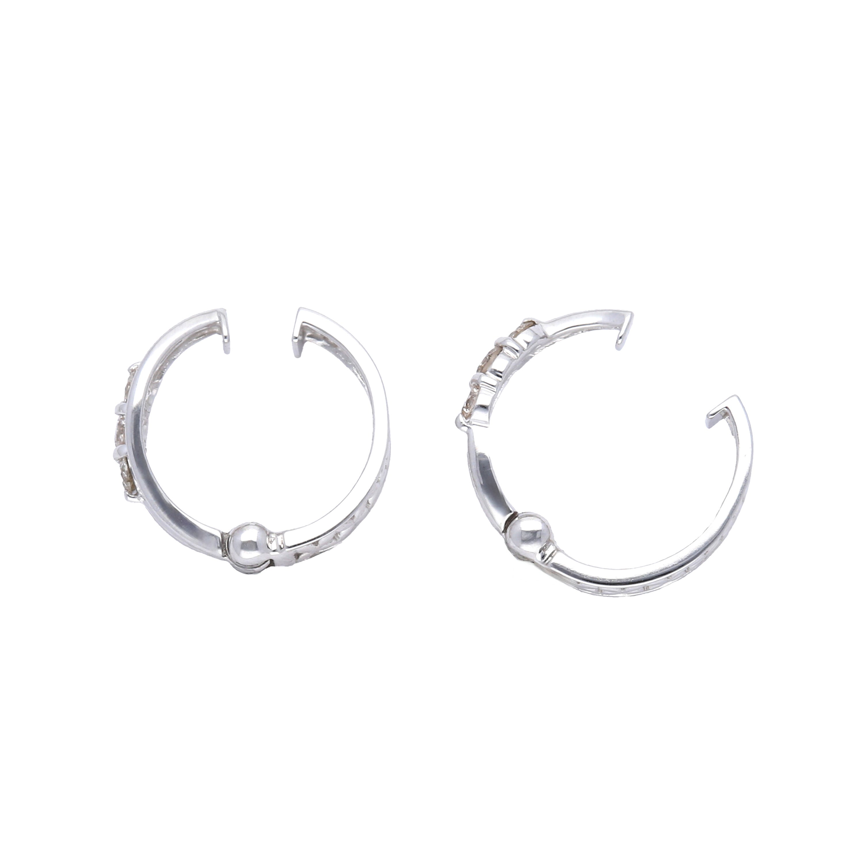 ダイヤモンド K10イヤリング(ピアリング/リバーシブル/4月誕生石)《25N01605》