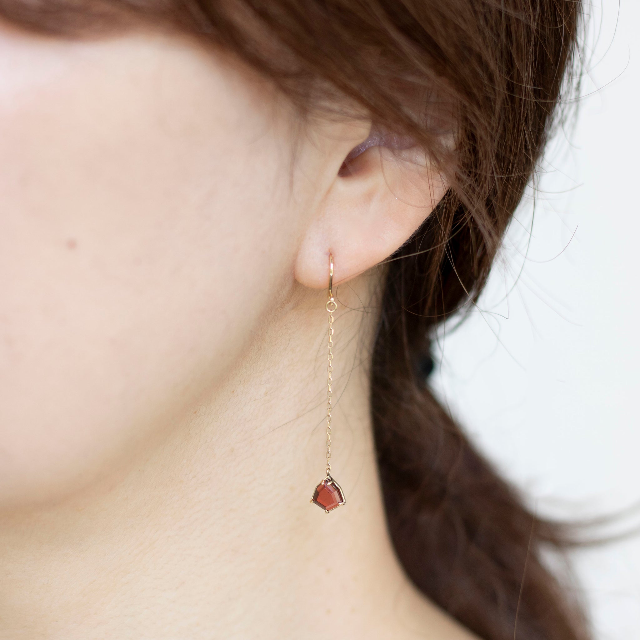 ガーネット K10ピアス(1月誕生石)《25N01608》