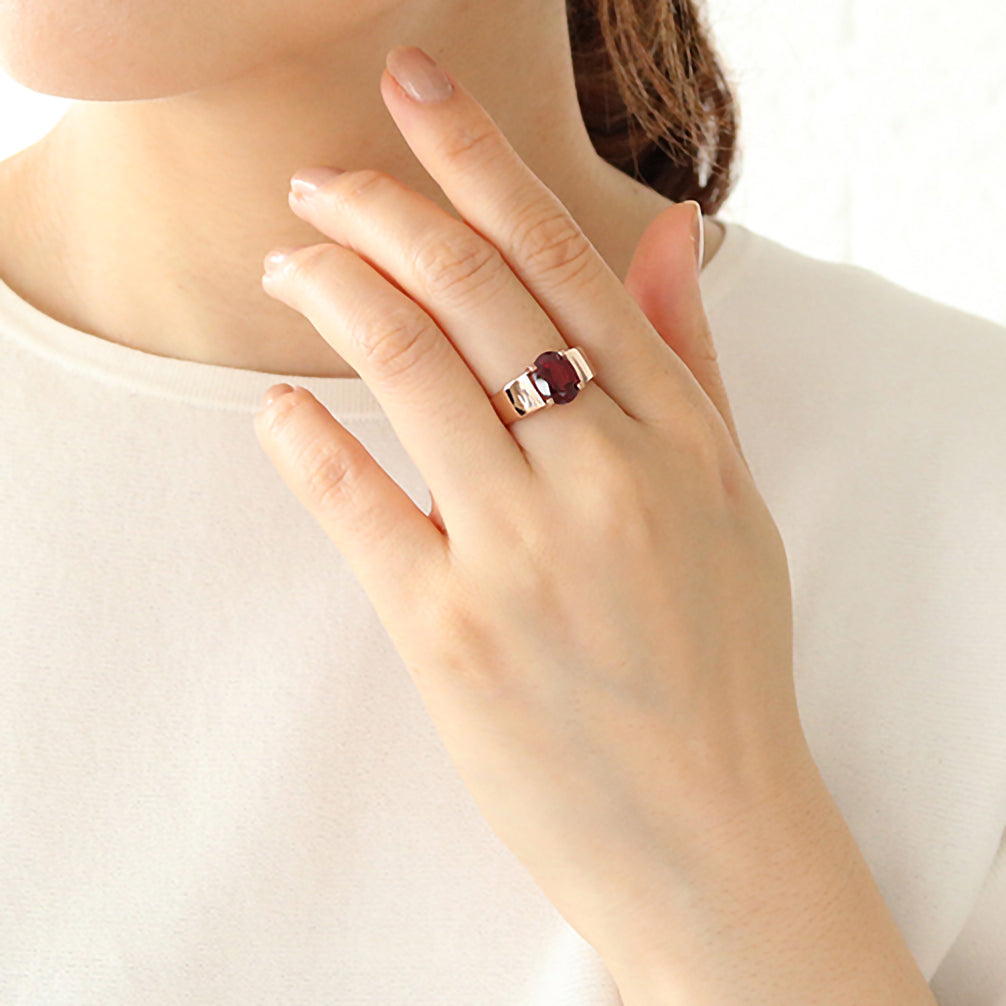 ガーネット K18リング(1月誕生石)《25N01707》