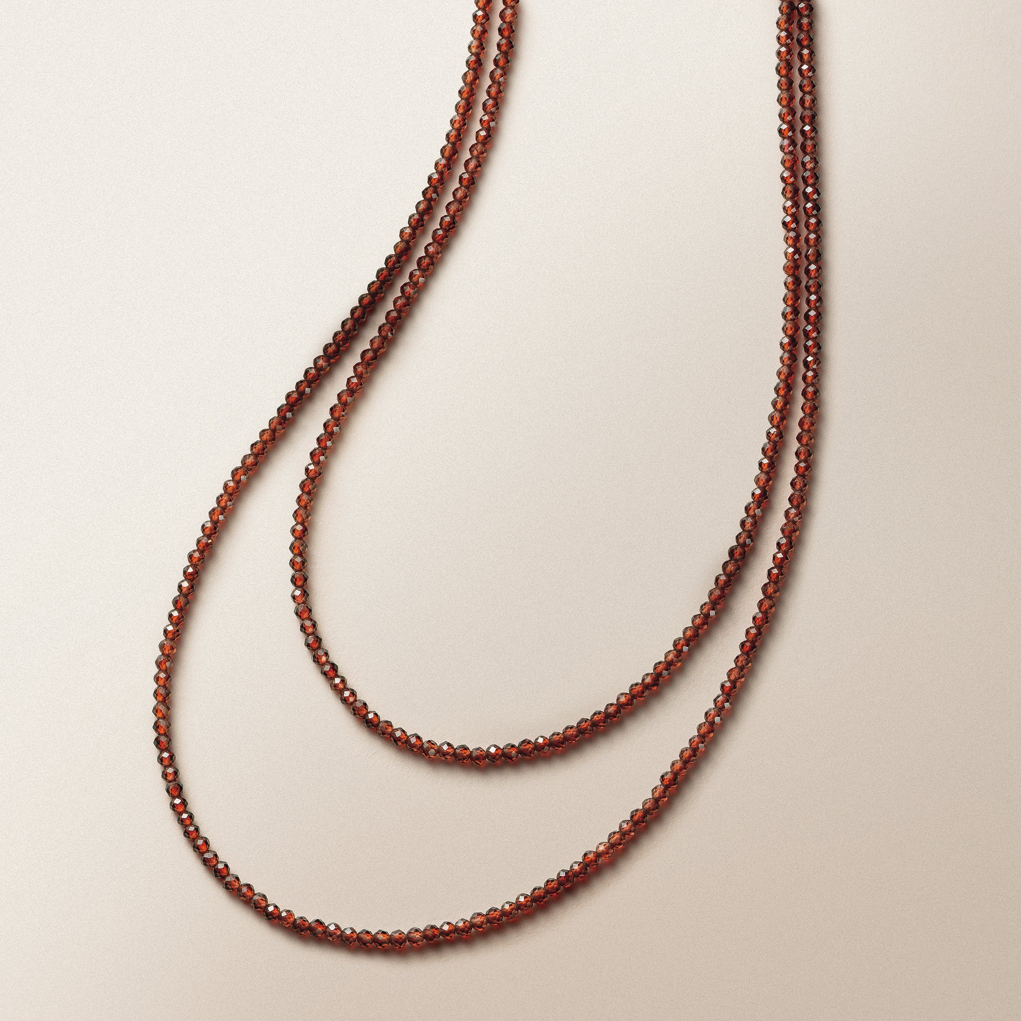 ガーネット シルバーネックレス(ロング/120cm/1月誕生石)《25N01710》