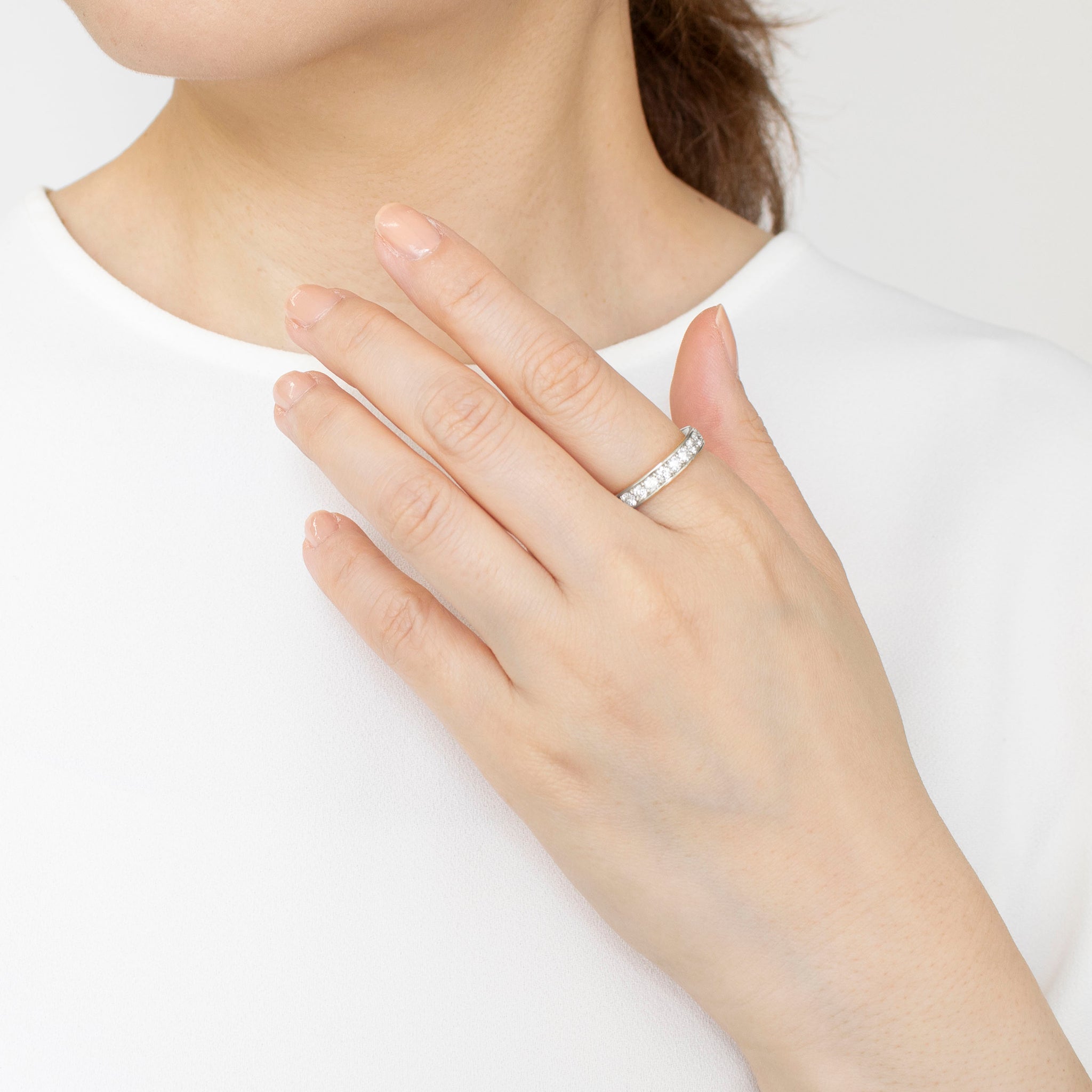 ダイヤモンド プラチナリング(計0.7カラットハーフエタニティ/4月誕生石)《25N01802》