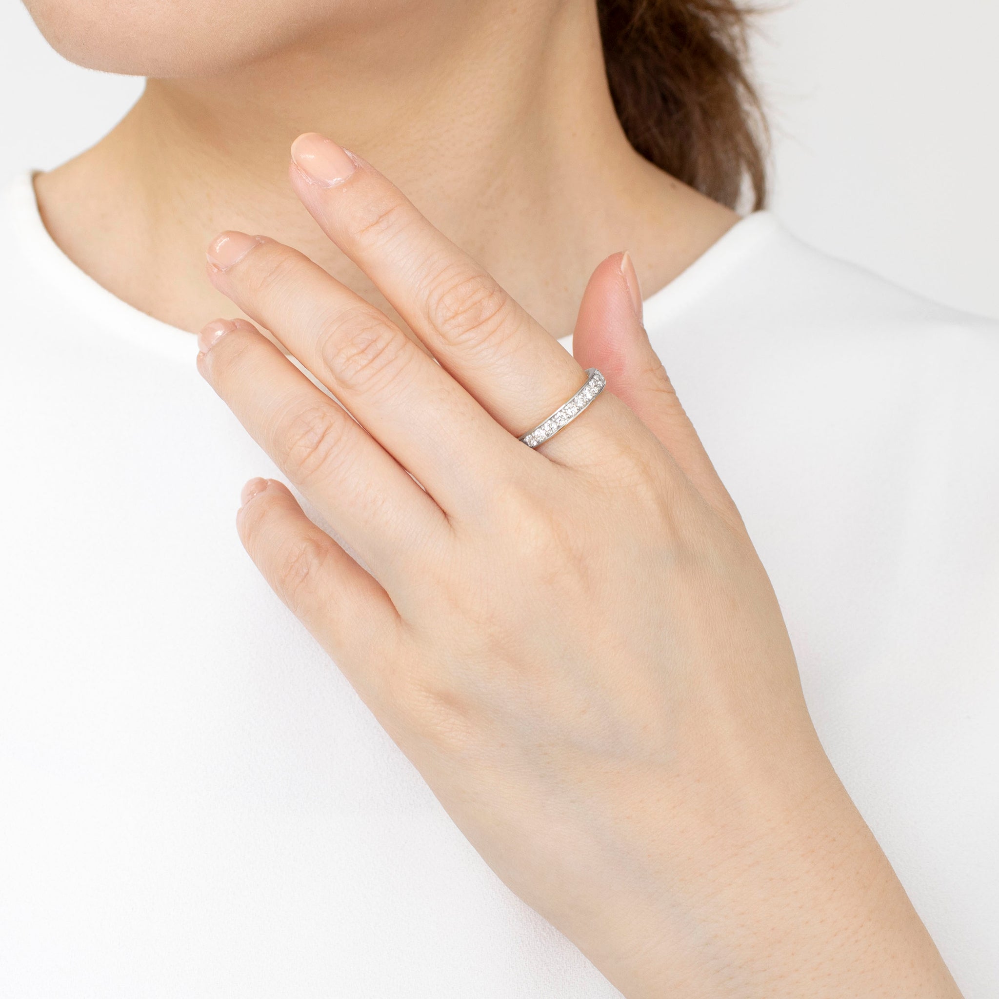 ダイヤモンド プラチナリング(計0.5カラットハーフエタニティ/4月誕生石)《25N01803》