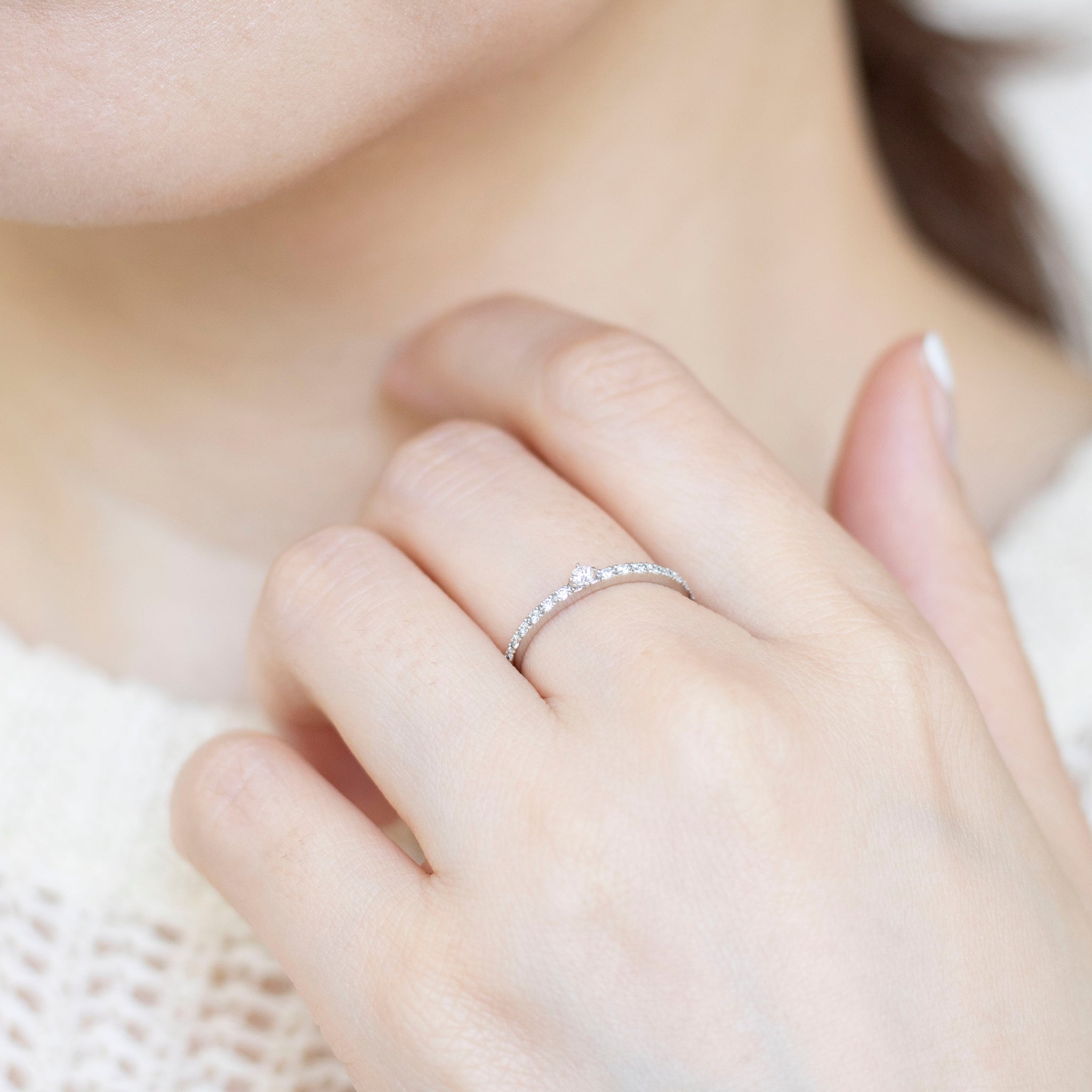 ダイヤモンド プラチナリング(4月誕生石)《25N01809》